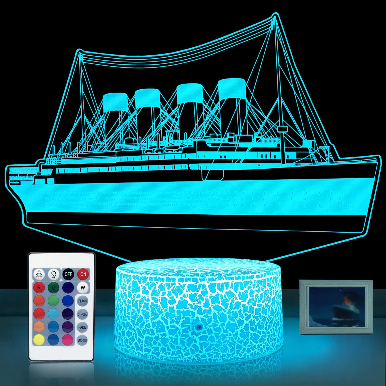 Titanic Night Light for Kids Led Lights for Bedroom with Remote & Touch Control 16 Colors Changing Bedside Decor Girls& Boys Gifts Ideas