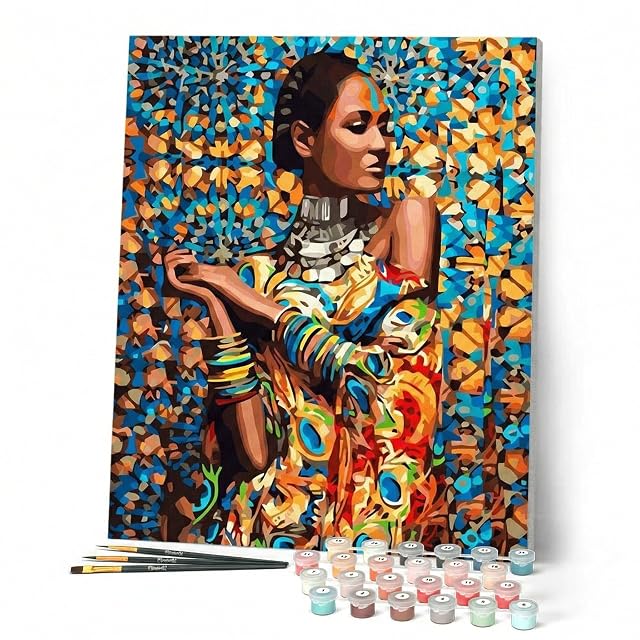 Figured'Art Pintar por Numeros Adultos con marco Niña India