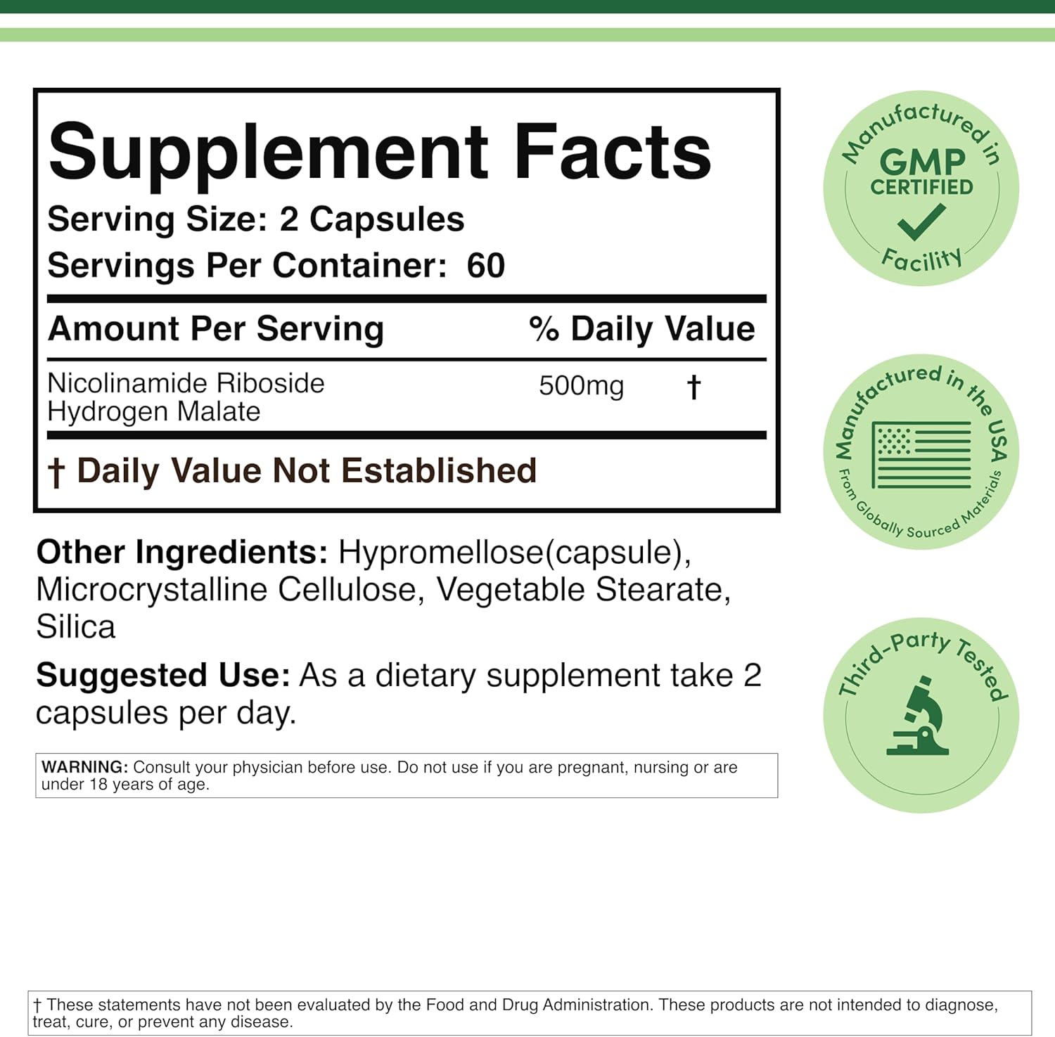 Nicotinamide Riboside - NAD Supplement to Boost Levels of NAD+ by Double Wood - Image 2
