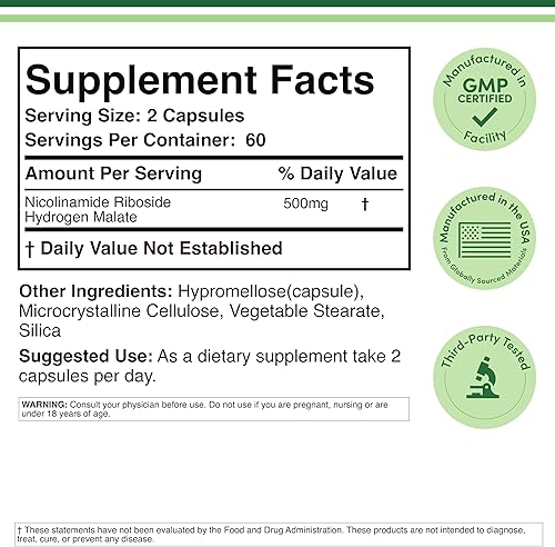 Miniatura 2 de Ribosida de nicotinamida - Suplemento NAD para aumentar los niveles de NAD+ por Double Wood