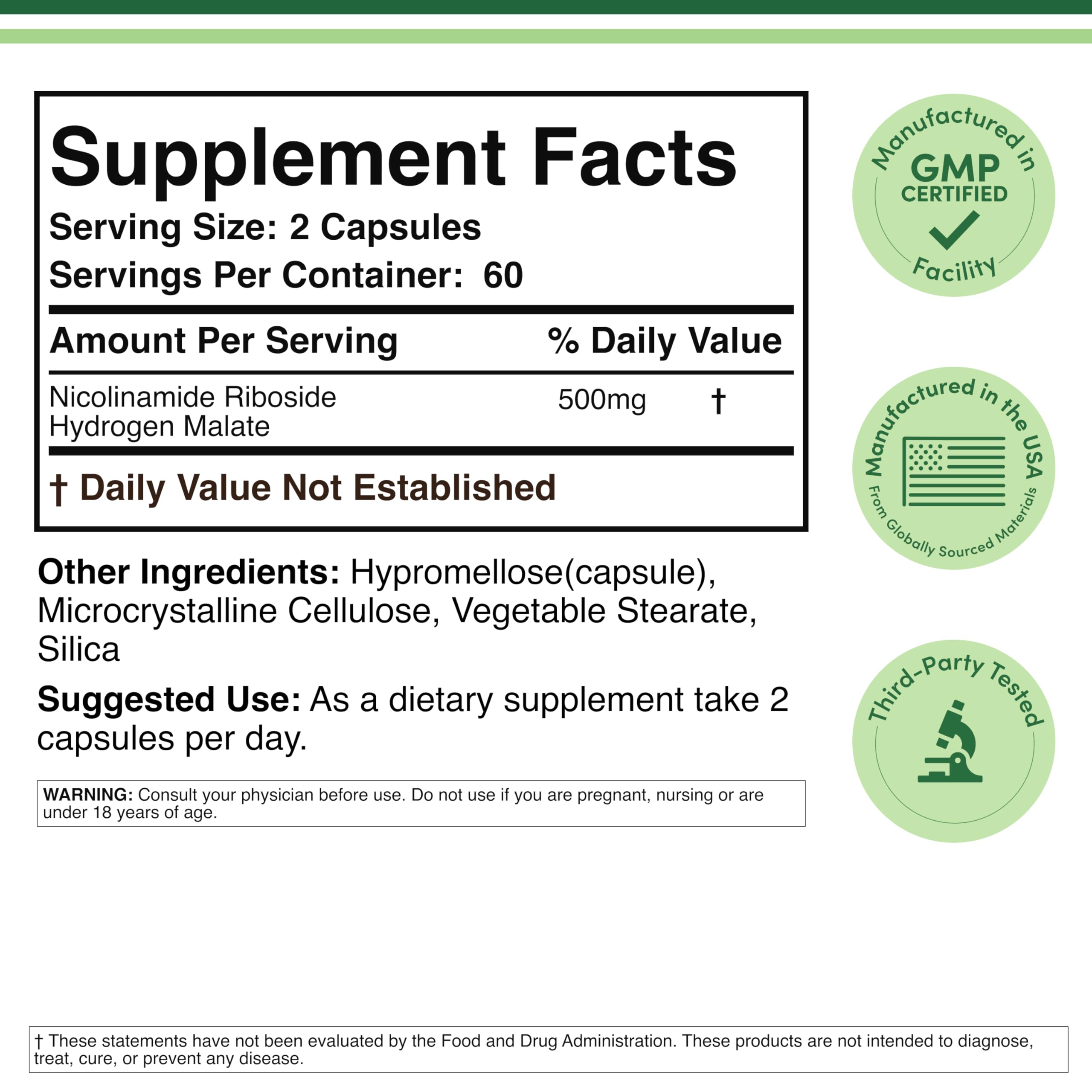 Nicotinamide Riboside - NAD Supplement to Boost Levels of NAD+ by Double Wood — Amazon image 2