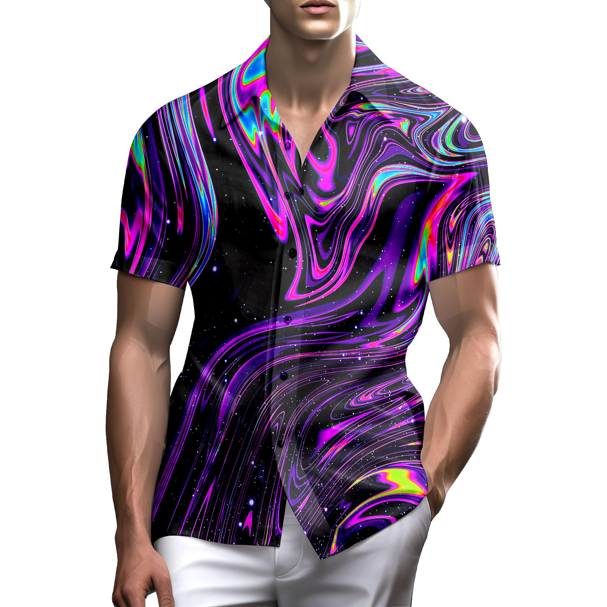 Neon Shirts for Men Button Up