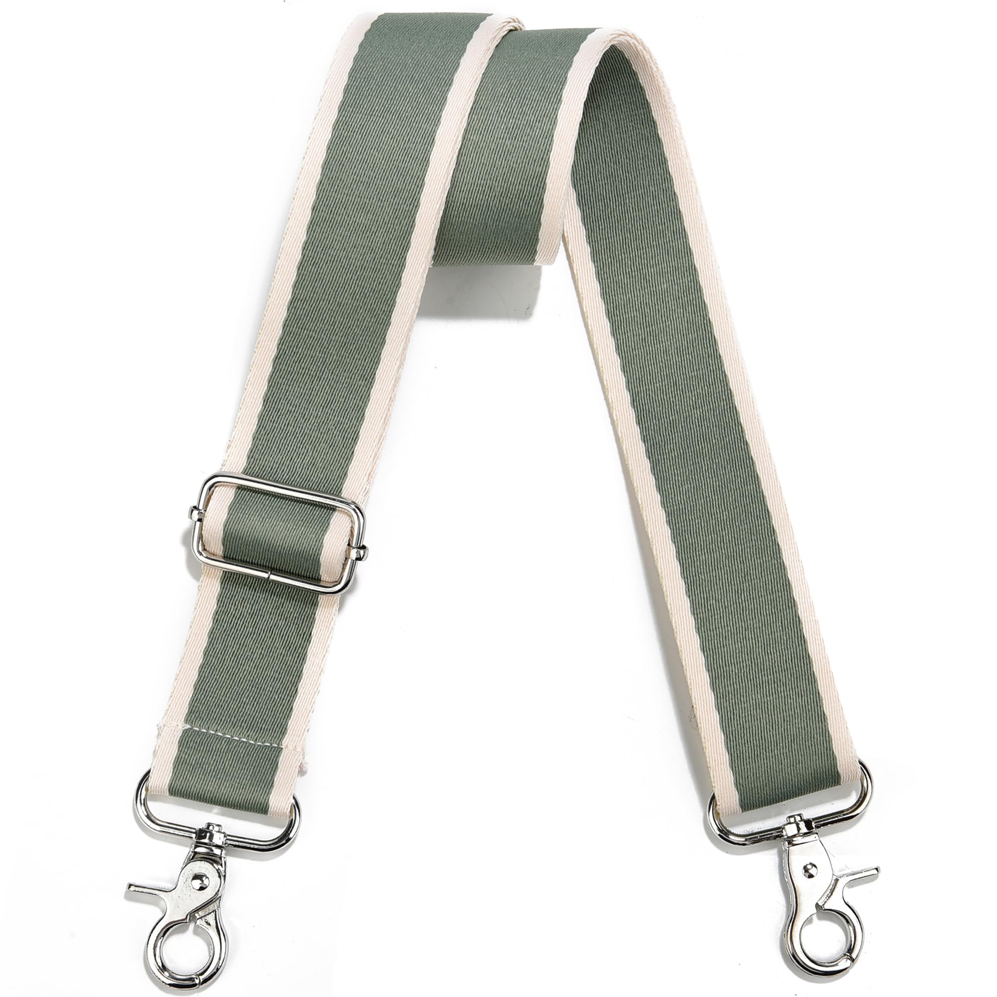 Wide Purse Strap Adjustable Replacement Crossbody Bag Strap Silver Hardware Shoulder Straps