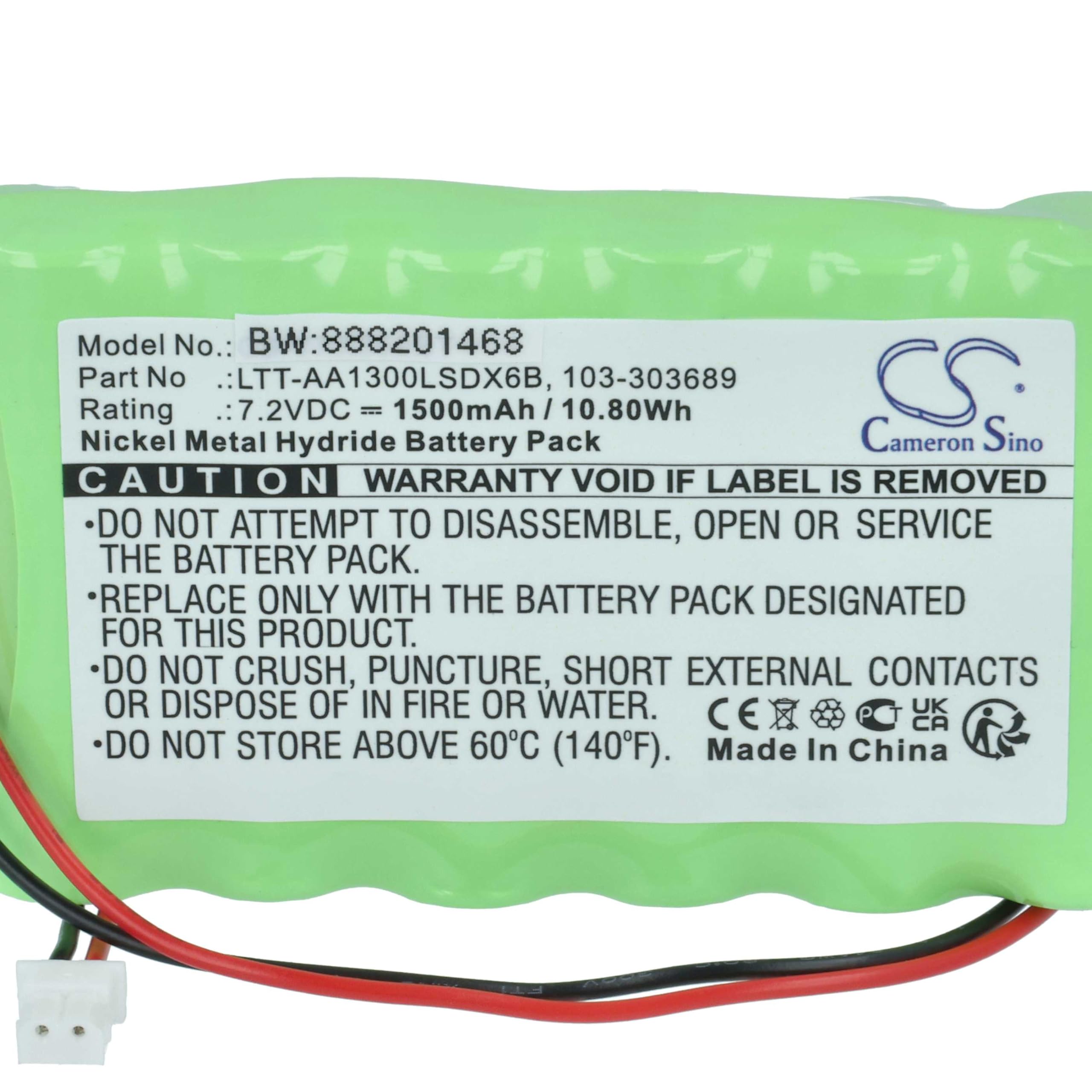 vhbw 2 x bateria kompatybilna z Visonic Central PM30, PowerMaster 30 Panel sterowania systemem alarmowym (1500 mAh, 7,2 V, NiMH)