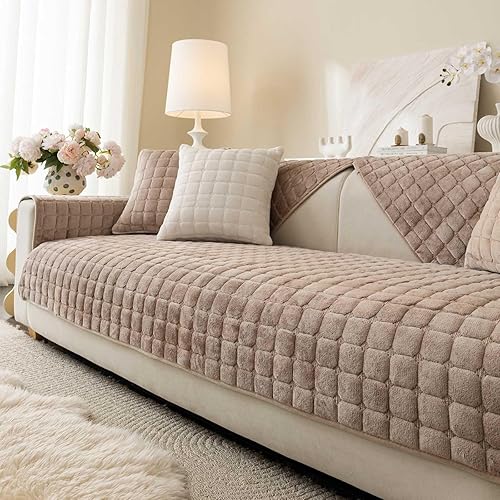 Funda de terciopelo lavable para perros y mascotas, funda antideslizante para sofá modular de 3 cojines, funda para sofá de 3 cojines, protector de