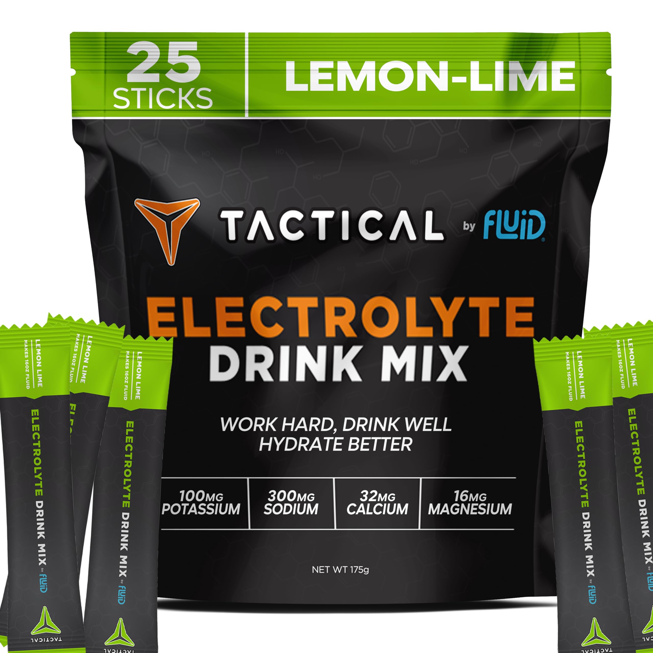 Electrolyte Powder Drink Mix, 25 Count, Travel Ready Stick Packs, Extreme Re-Hydration, Low Sugar, Prevent Dehydration, Eliminate Cramps (Lemon-Lime)