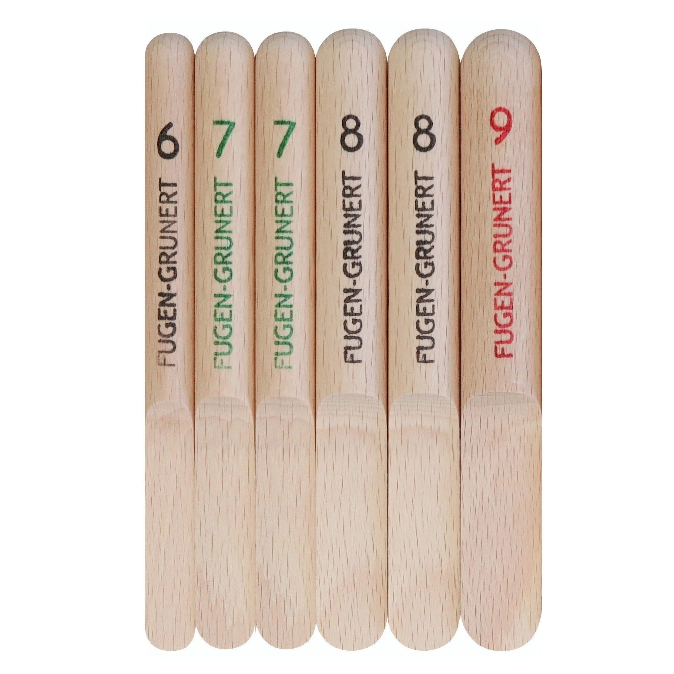 FUGEN-GRUNERT® Glättfinger Silikonabzieher Nachkauf-Set 6-teilig I häufig genutzte Fugenglätter 6-9mm Breite I 1 x Grösse 6, 2 x Gr. 7, 2 x Gr. 8, 1 x Gr. 9