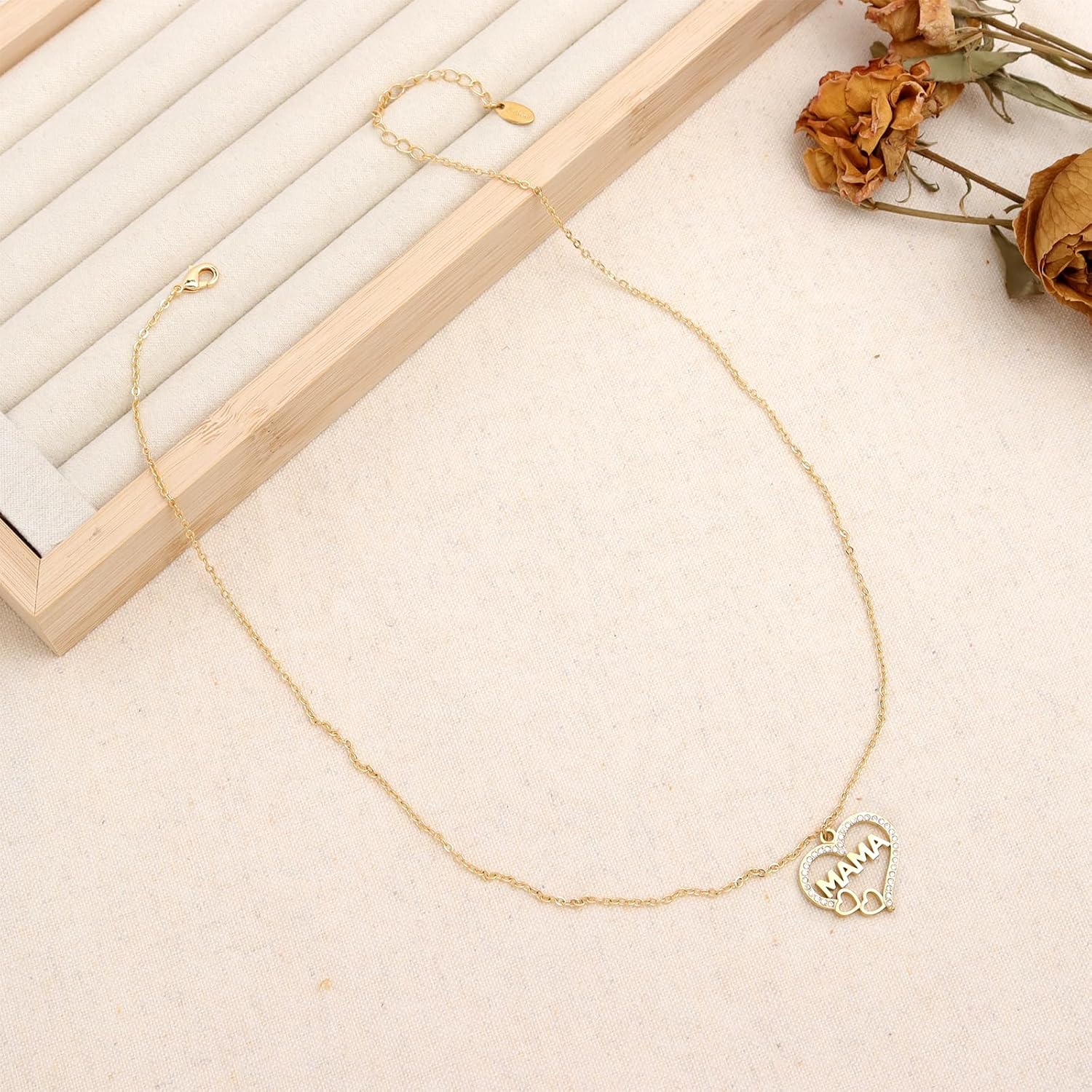 Jean Beau Heart Pendant Necklace Gift for Mom, Dainty Sparkly CZ Love Mom Necklaces Anniversary Birthday Everyday Christmas Holiday Jewelry - Image 7