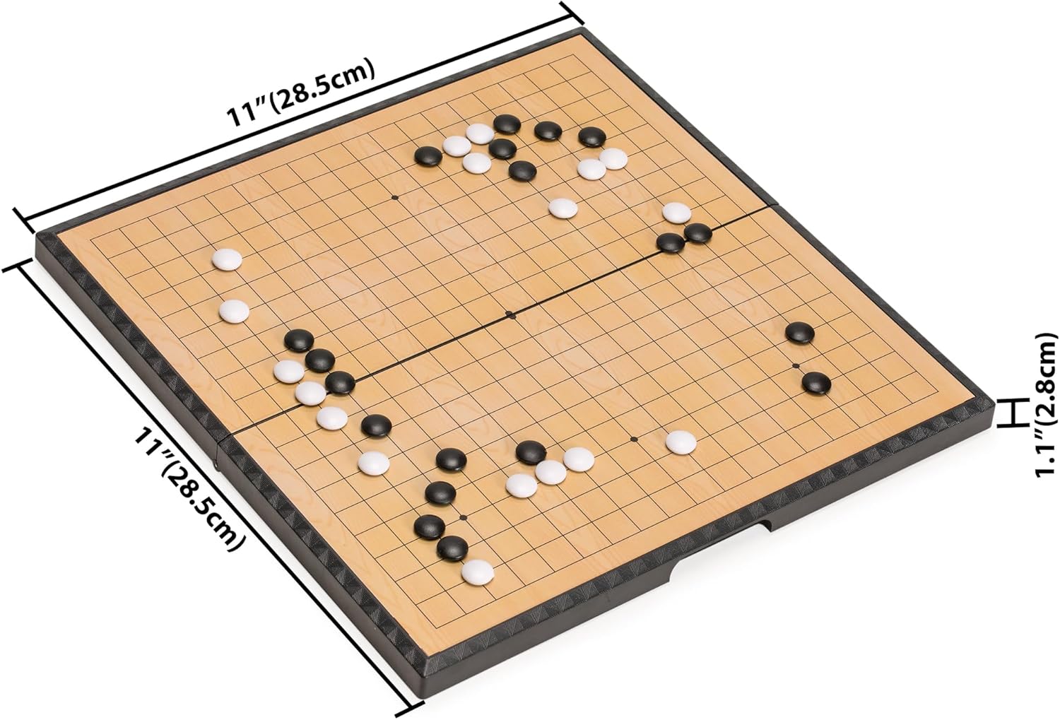 Go and Xiangqi Travel Combo – 11” Magnetic 19x19 Go Game Set and 12.8” Magnetic Chinese Chess (Xiangqi) Set by Yellow Mountain Imports
