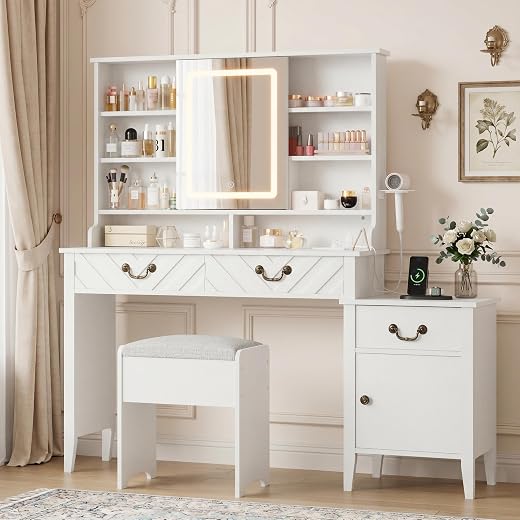 Vanity Desk w/Sliding Mirror & Lights - $209.99