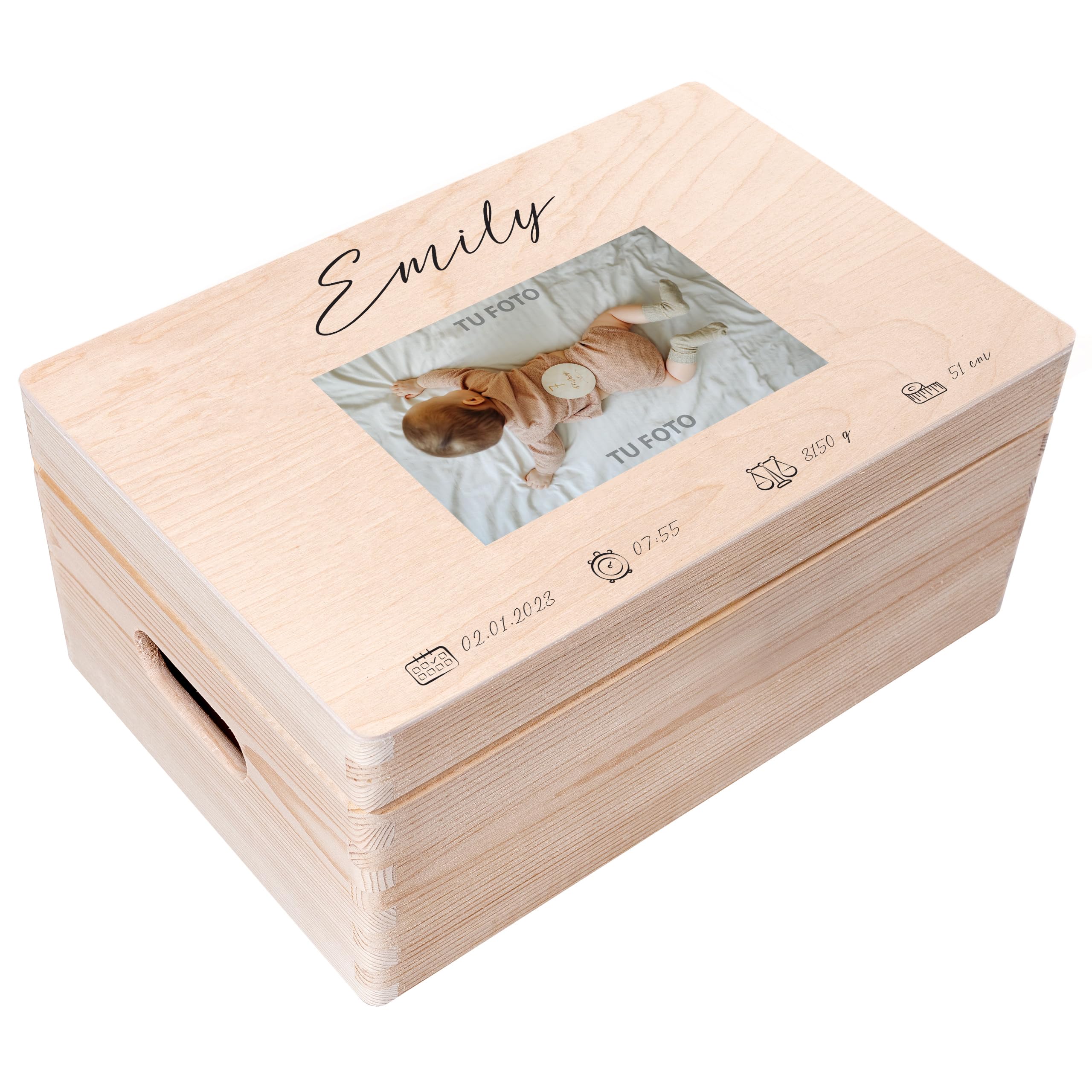 Caja De Recuerdos Para Bebé Niña - Con 9 Cajones - Para Guardar Primeras Cosas Del Bebé