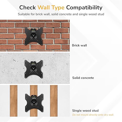 Miniatura 4 de Mount-It! Soporte de pared para TV de movimiento completo con bloqueo para pantallas de 23 a 42 pulgadas, placa VESA extraíble antirrobo, rotación