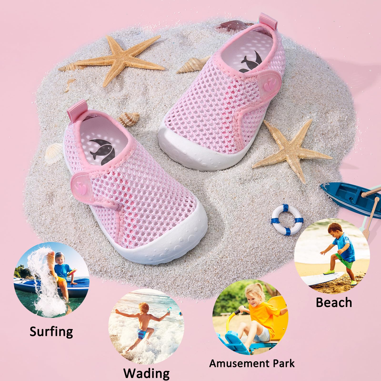 JOINFREE Baby Wide First Walking Shoes Boys Girls Barefoot Shoes Quick-Dry Kids Water Socks for Beach Swim Pool — view 6