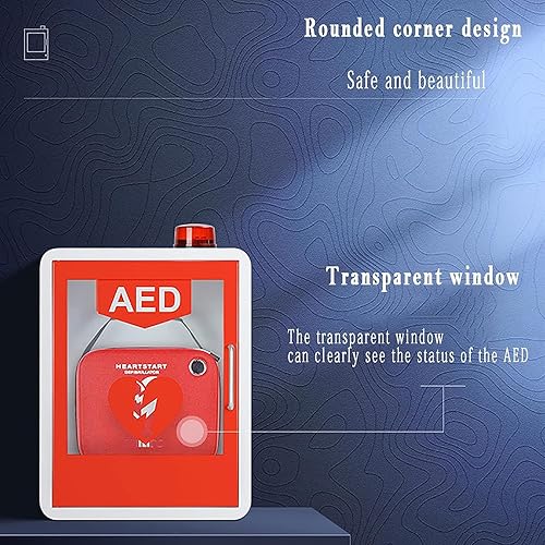 Miniatura 3 de Armario AED, gabinete de almacenamiento de desfibrilador de primeros auxilios montado en la pared con sistema de alarma y control de acceso