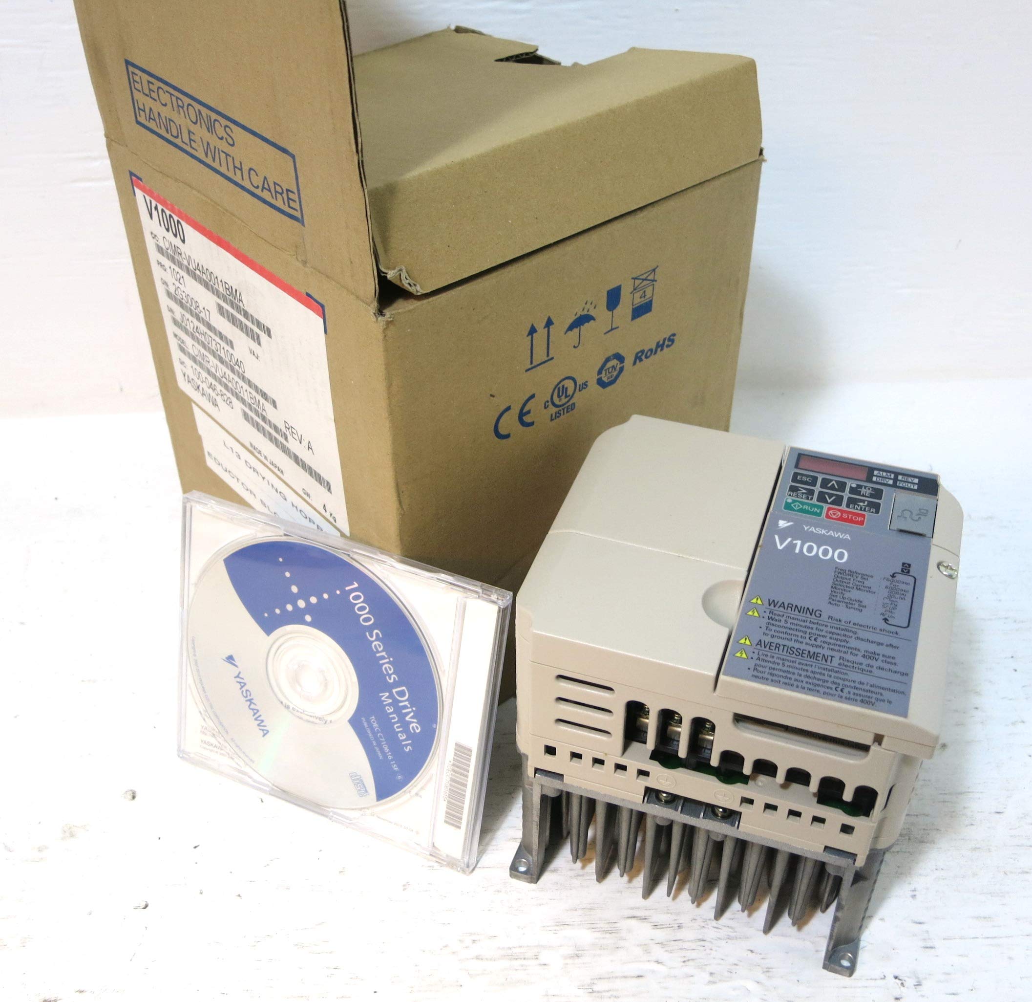 New Yaskawa CIMR-VU4A0011BMA V1000 AC VS Drive 7.5HP 3PH 480V Rev A 11.1A Nib
