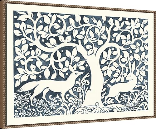 Miniatura 2 de Amanti Art Lienzo enmarcado para pared, 23 x 33 pulgadas, vida del bosque III, zorro y conejo de Miranda Thomas, lienzo enmarcado para pared, obras