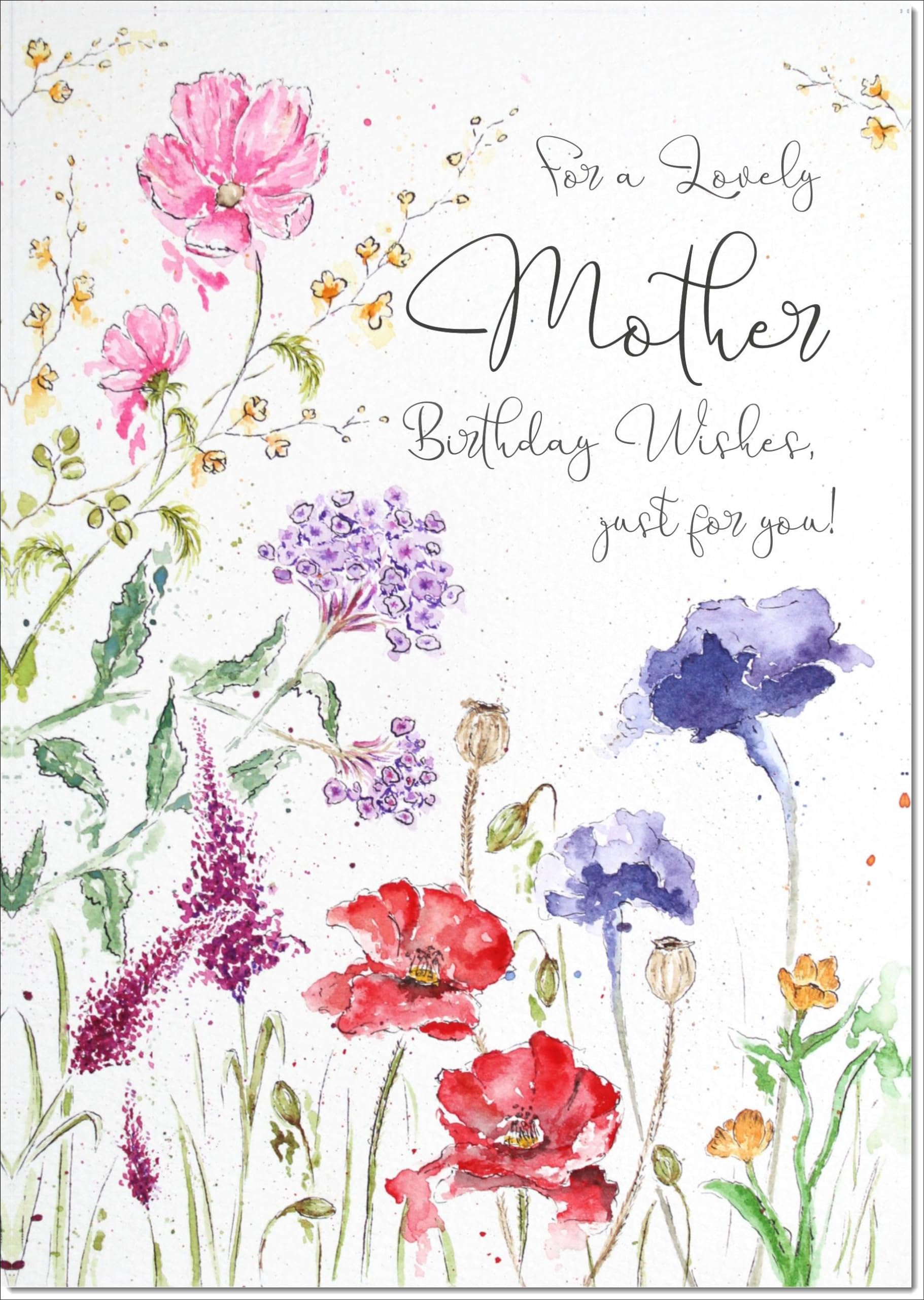 doodlecards Mother Birthday Card Wildflowers Spring Flowers Large A4 Size with Plain Envelope — image 1