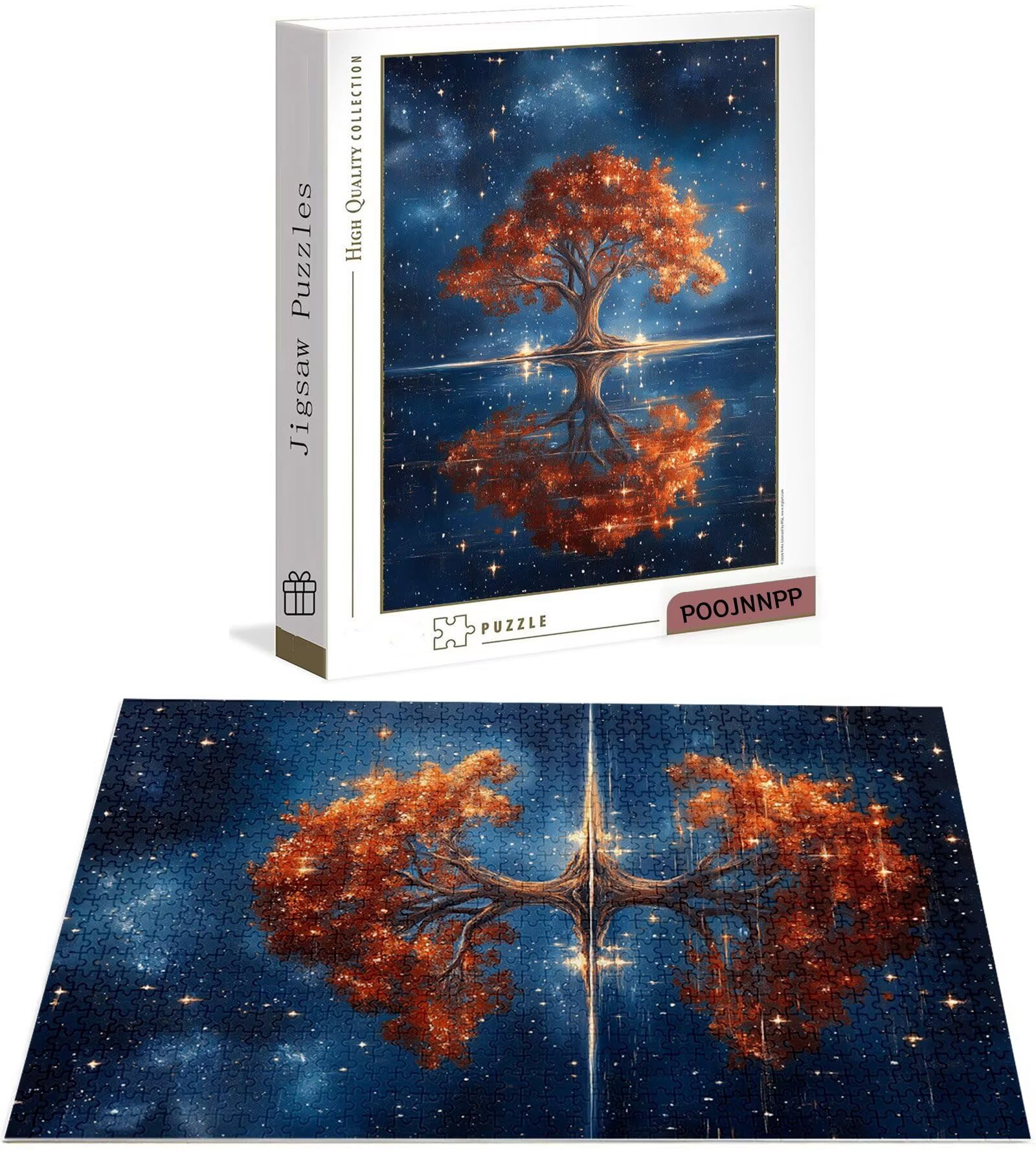 Puzzle 4000 Pezzi per Adulti, Puzzle Lago in Legno per Adulti, Puzzles Albero Impegnativi, Giochi Educativo per Famiglie, Rompecapo con Scatola per Decorazioni Casa, Donna Regalo di Natale B-8935