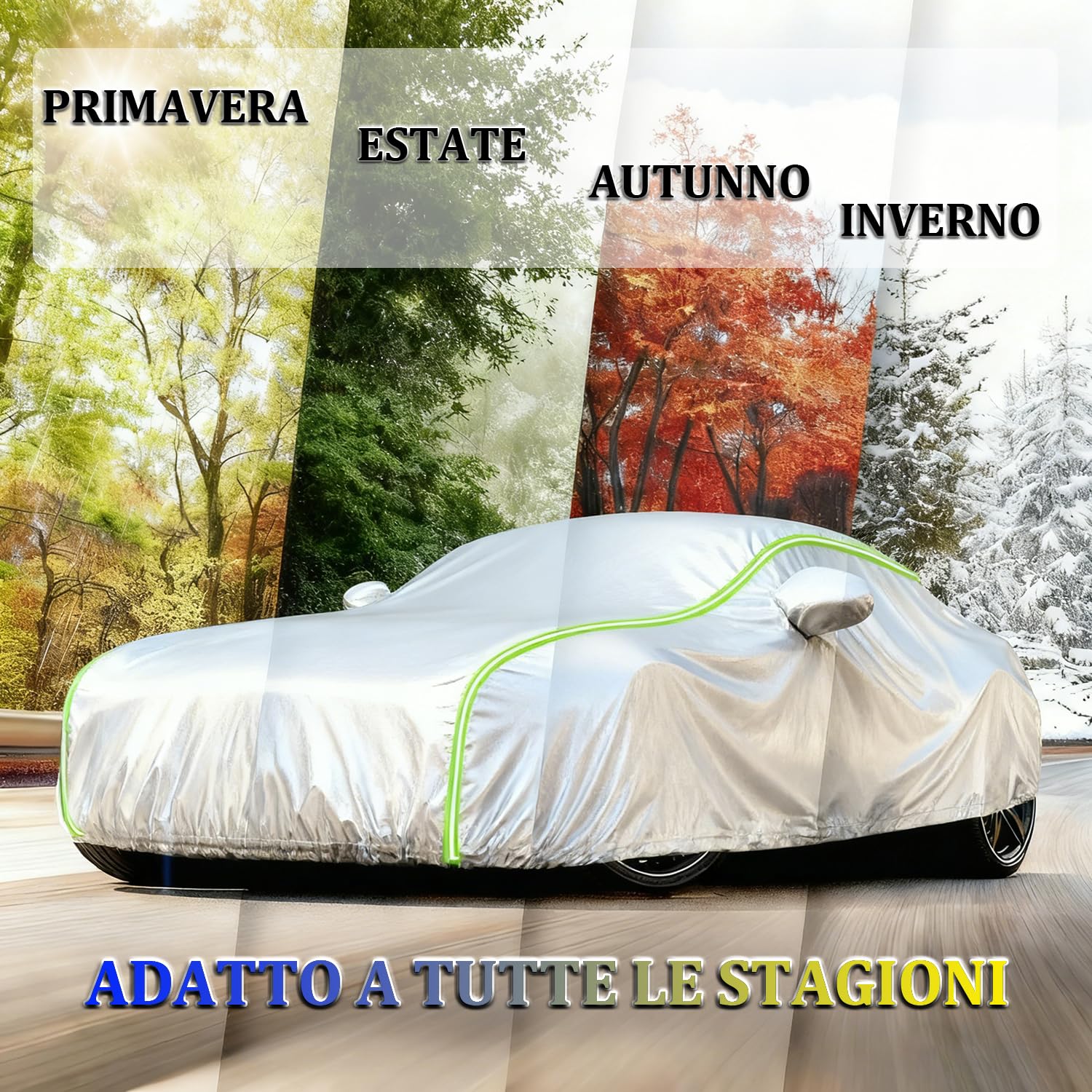 Telo Auto Esterno per Audi A1 (8X/GB) (2010-2024) Telo Copriauto Da Esterno Impermeabile, Anti-neve, con Cinturini Antivento, Adatto a Tutte le Stagioni