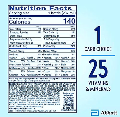 Miniatura 2 de Batido nutricional de reemplazo de comidas, batido de proteínas veganas para Glucerna | Sabor a vainilla | Bebida diabética para apoyar el manejo