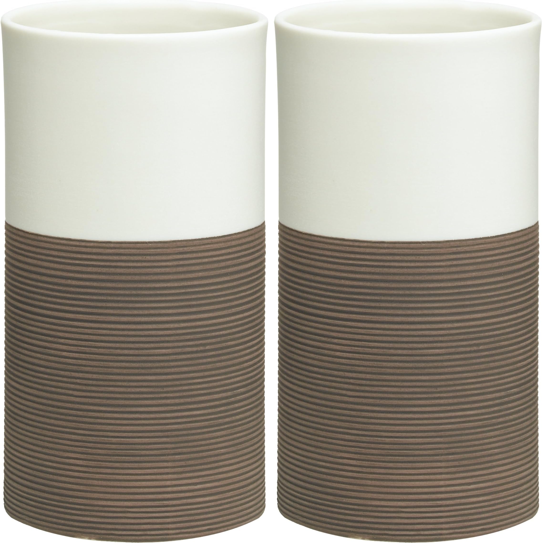 Gobelet porcelaine marron pour organiser un lavabo encombré