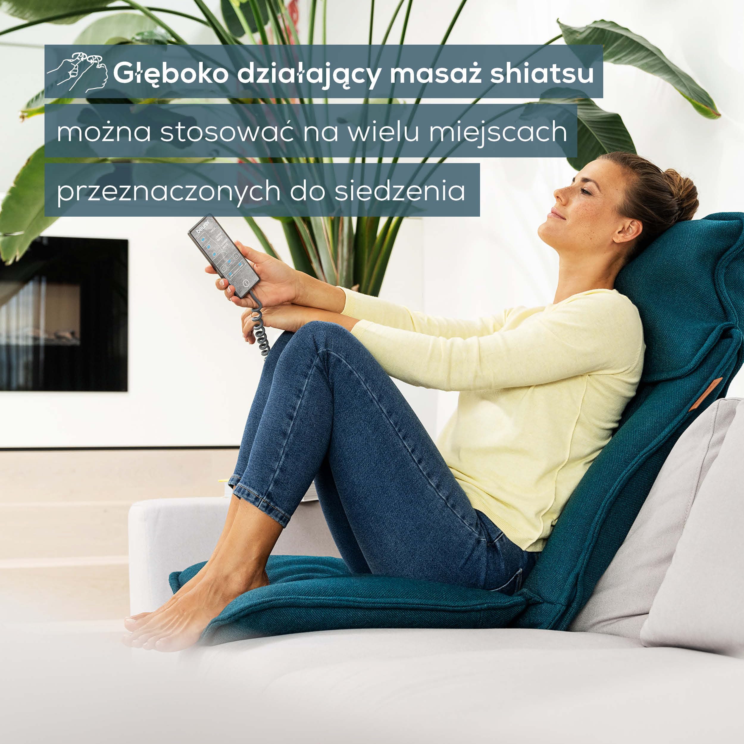 Beurer MG 330 Shiatsu Nakładka do masażu, 3 strefy masażu, 2 intensywności, głęboko działający masaż karku i pleców