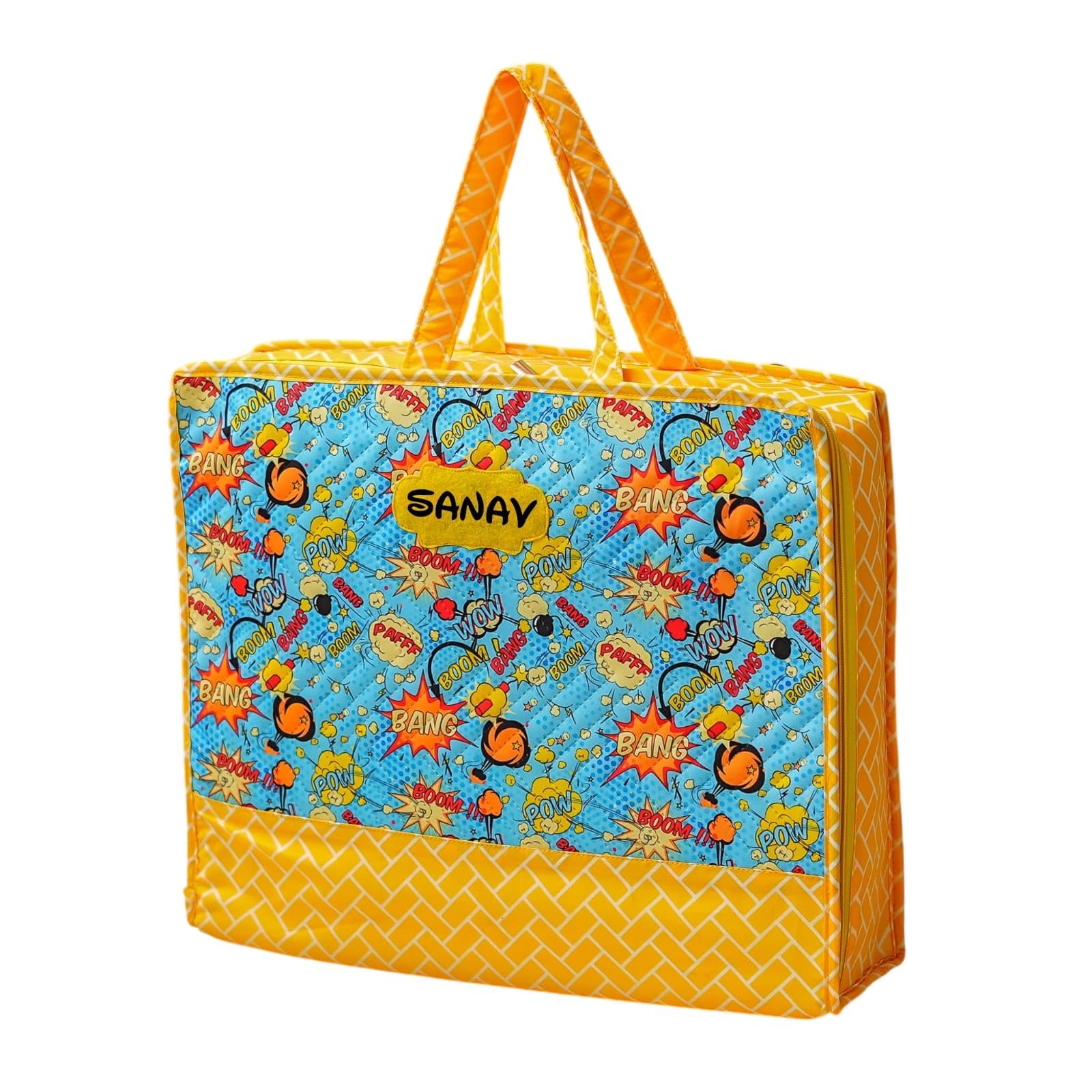 GIFTING JOY Kids Art Bag with Personalised Name Tag, Yellow Blue-image-37