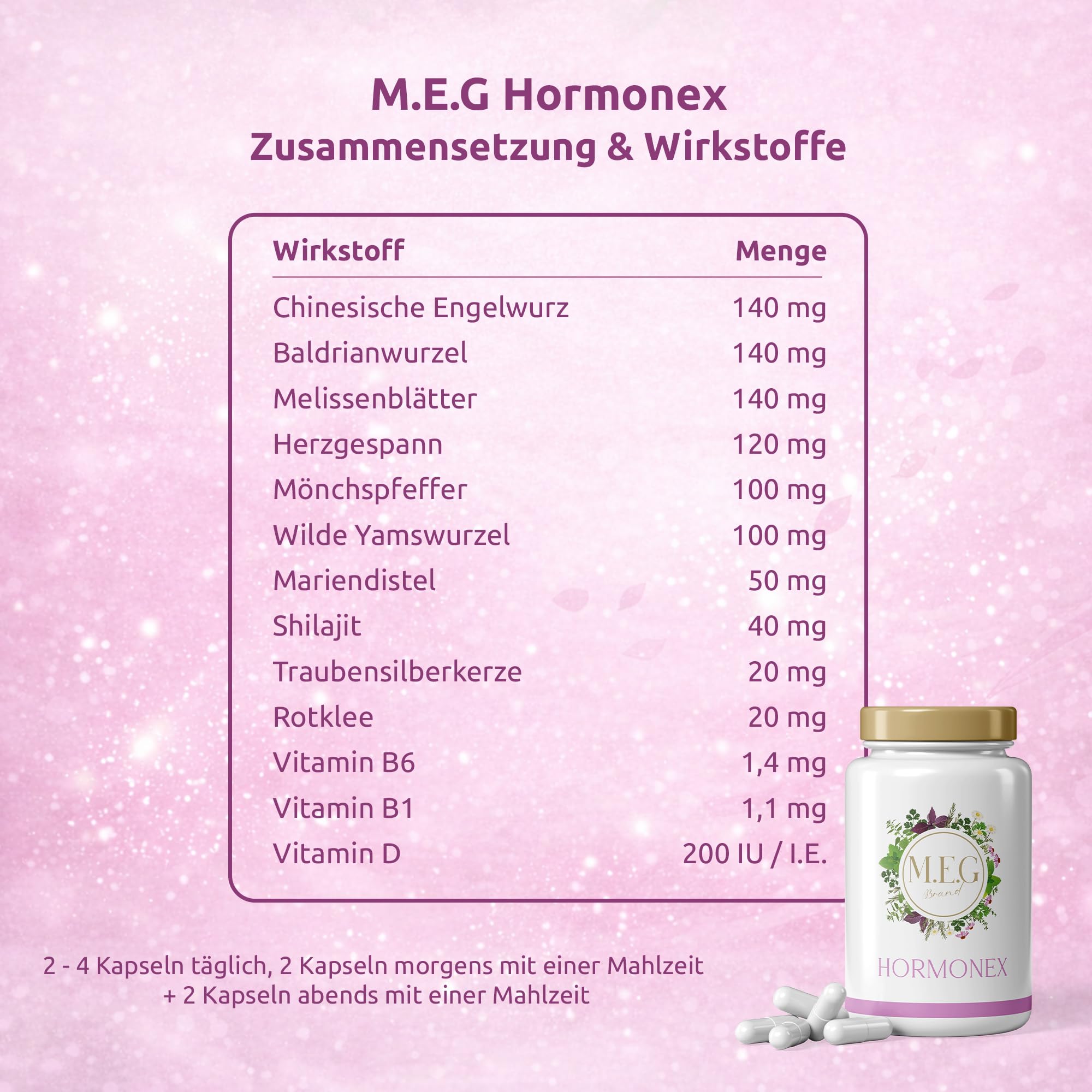 Hormonex 60 Kapseln, Premium Komplex mit Mönchspfeffer hochdosiert