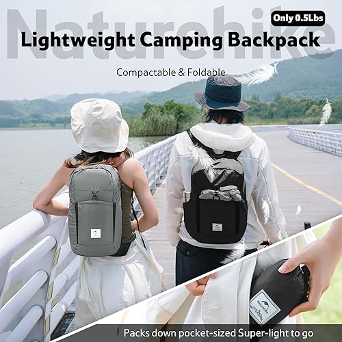 Miniatura 4 de Naturehike Mochila de senderismo ligera de 30L, mochila plegable para acampar impermeable, mochila ultraligera para avión de viaje