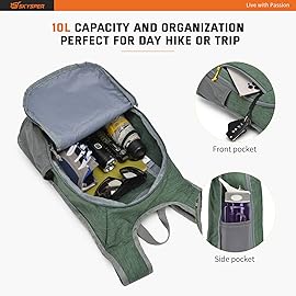 SKYSPER Small Daypack 10L Hiking Backpack Packable Lightweight Travel Day Pack for Women Men