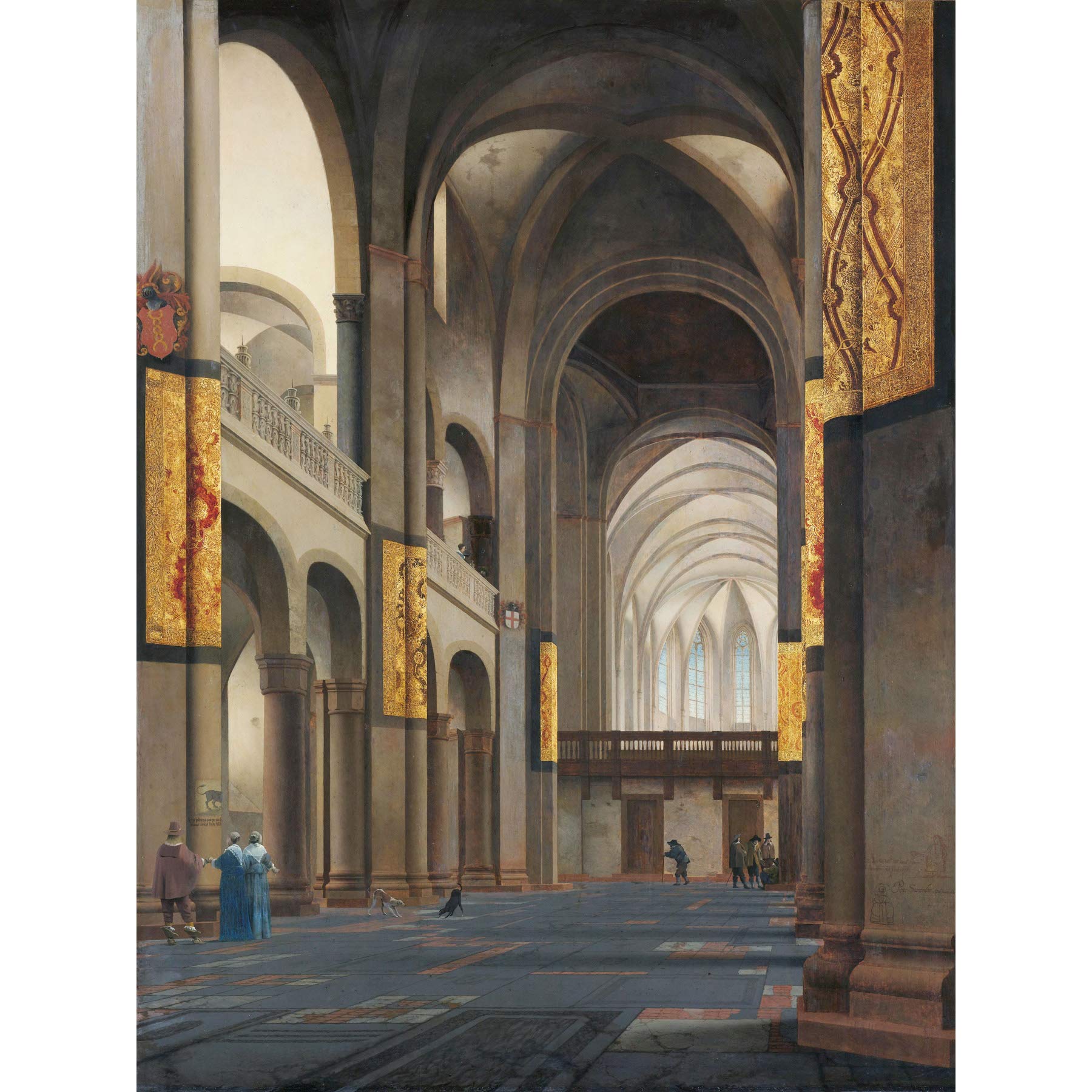 Artery8 Saenredam The Nave And Choir Of The Mariakerk Premium Wall Art Canvas Print 18X24 Inch