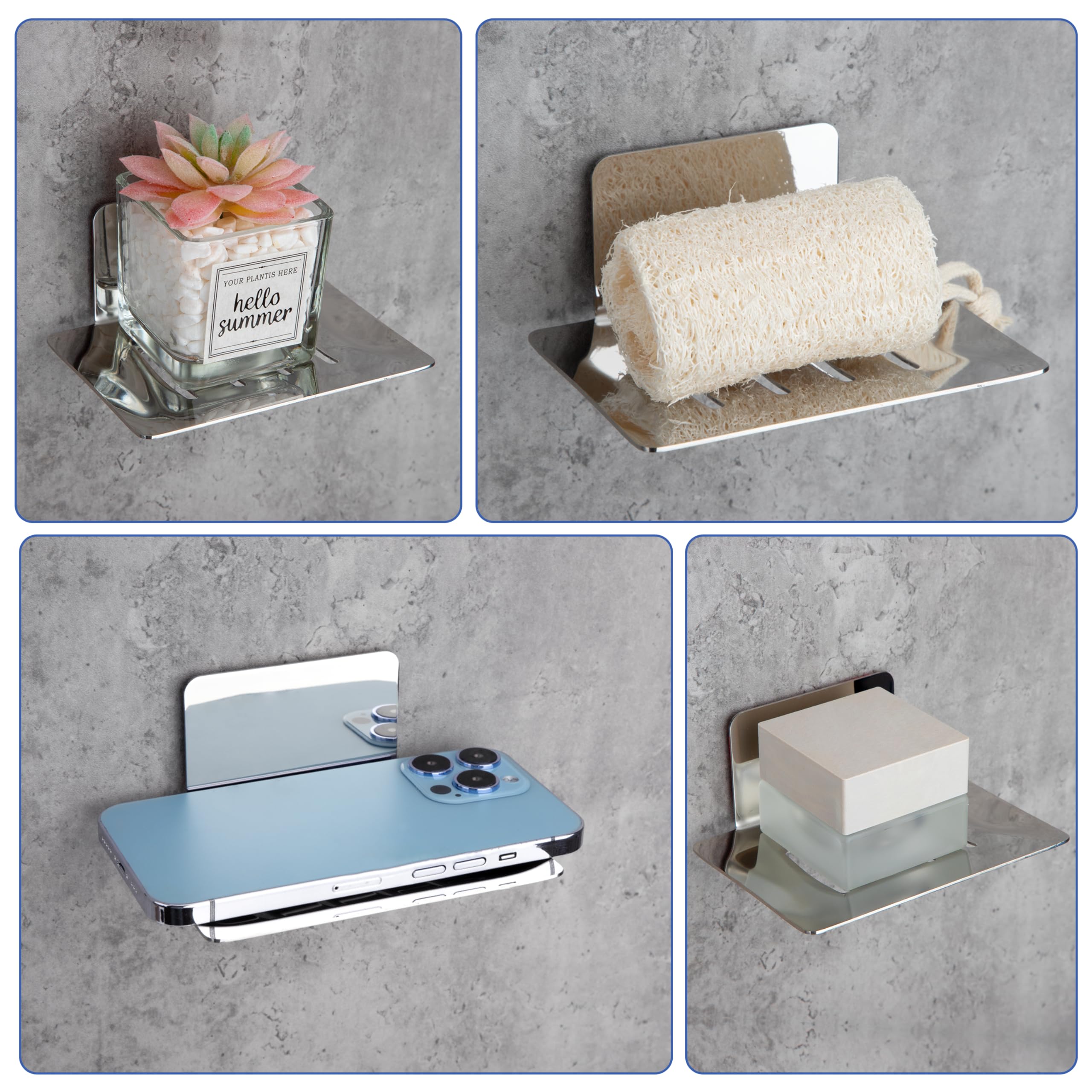 Portasapone Da Muro In Acciaio Inox 304 Autoadesivo - Senza Fori, Per Bagno E Cucina - Foto 8