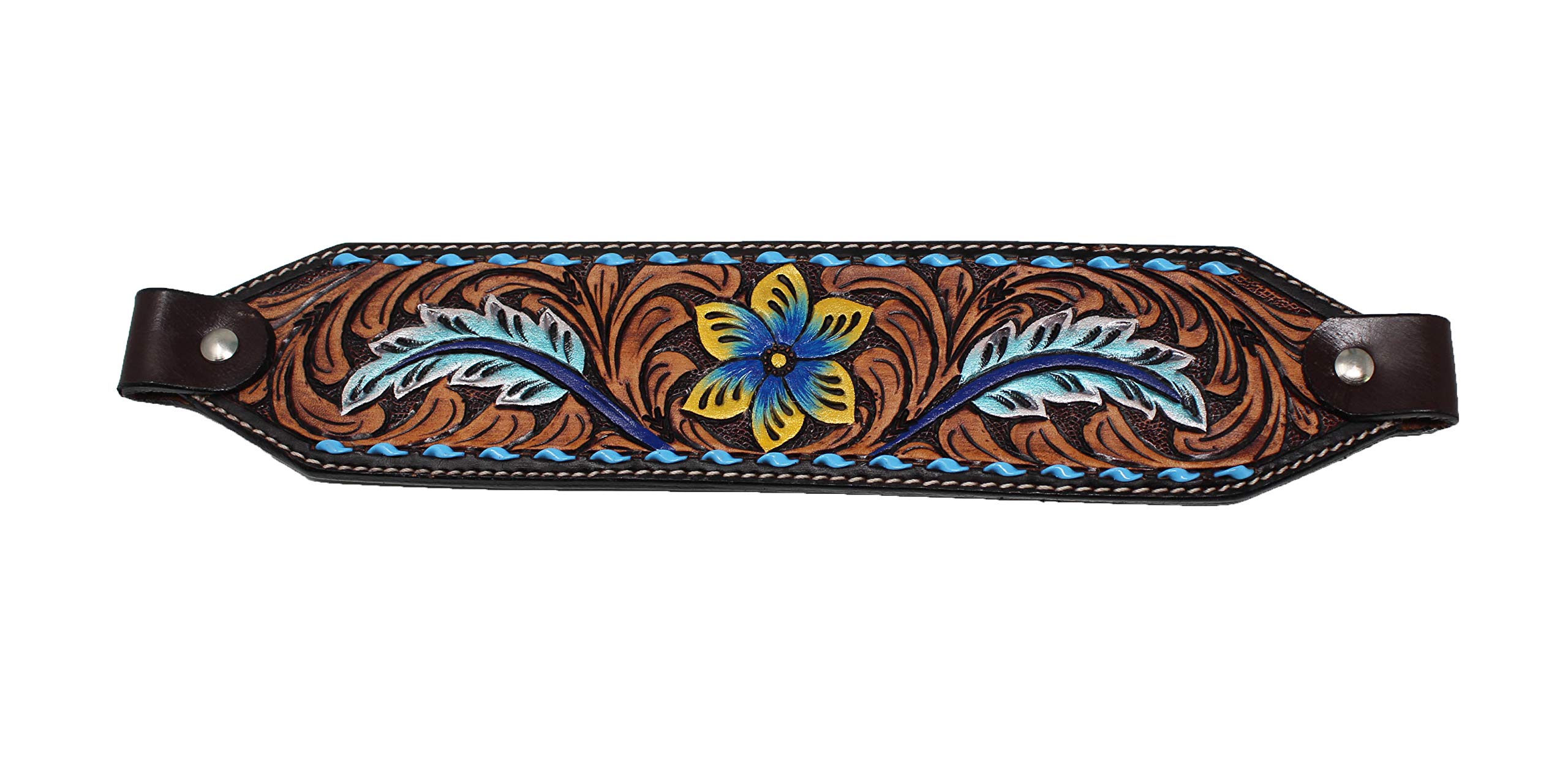 CHALLENGER Horse Noseband Tack Bronc Leather Halter Tiedown Lead Rope 280HR05