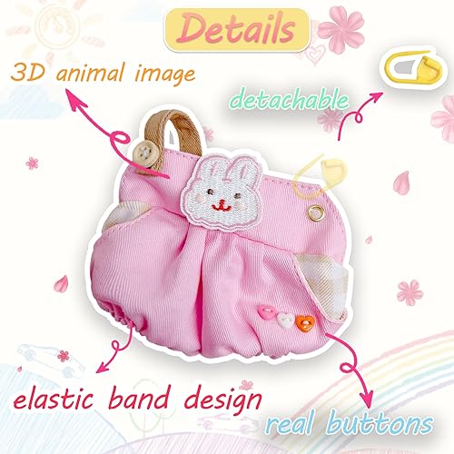 Miniatura 5 de Ropa de muñeca de 7.9 in para muñecas de algodón Kawaii, 10 piezas de ropa de animales de peluche y 2 pares de gafas