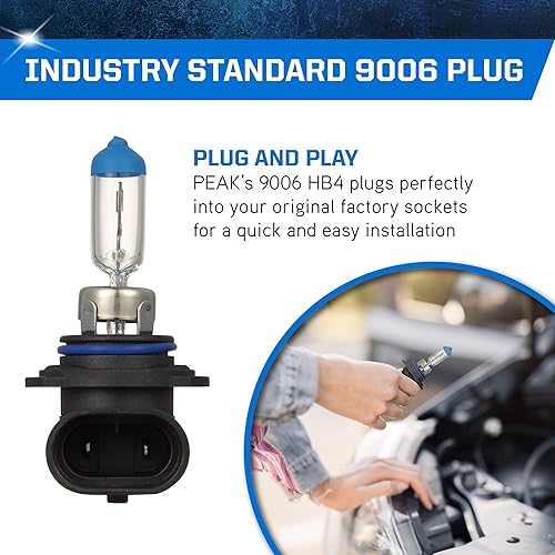 Miniatura 4 de PEAK Power Vision Automotive - Faros delanteros de alto rendimiento 9006HB4 de 55 W (paquete de 2)