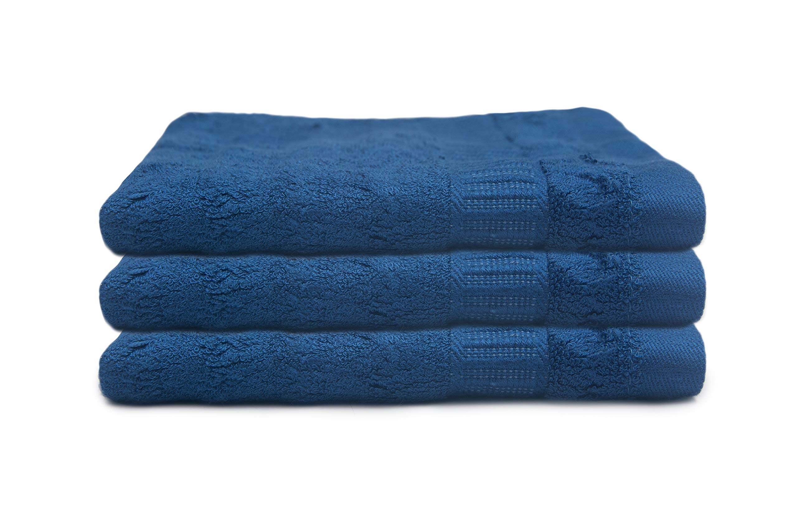 Mush Bamboo Face Towel Set of 3 - Navy Blue | 100% Bamboo |Ultra Soft, Absorbent & Quick Dry Towel for facewash, GYM, Pool, Travel, Spa, Beauty Salon and Yoga | 14 x 14 inches