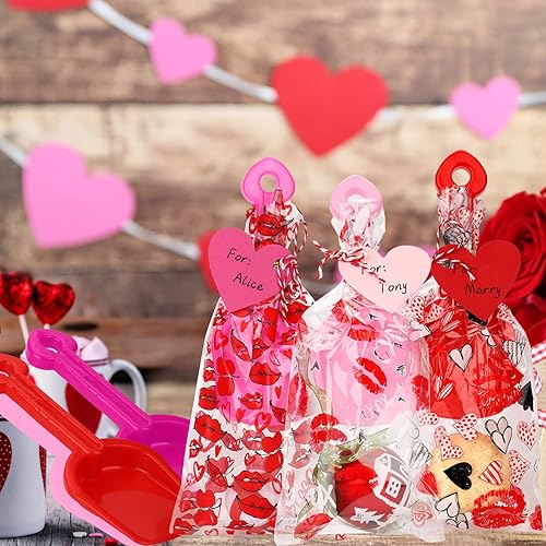 Miniatura 5 de 30 palas de plástico para el día de San Valentín, juguetes de pala para el día de San Valentín con bolsas de dulces y tarjetas, recuerdos de fiesta