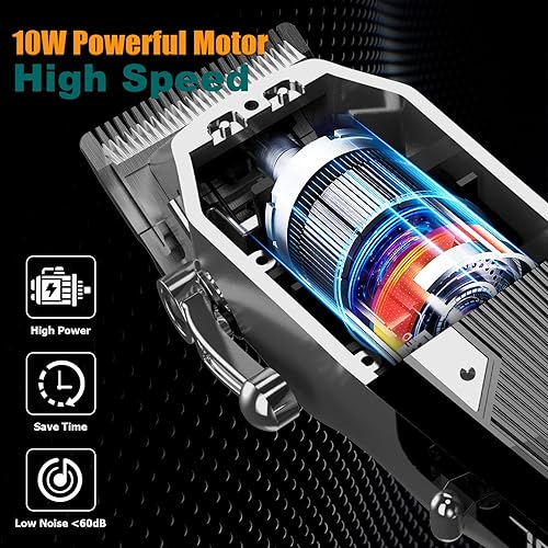 Miniatura 2 de LANVIER Cortapelos para hombres, cortadora de pelo profesional de alta velocidad de 10 W7500 RPM para cortar y arreglar el cabello, kit de