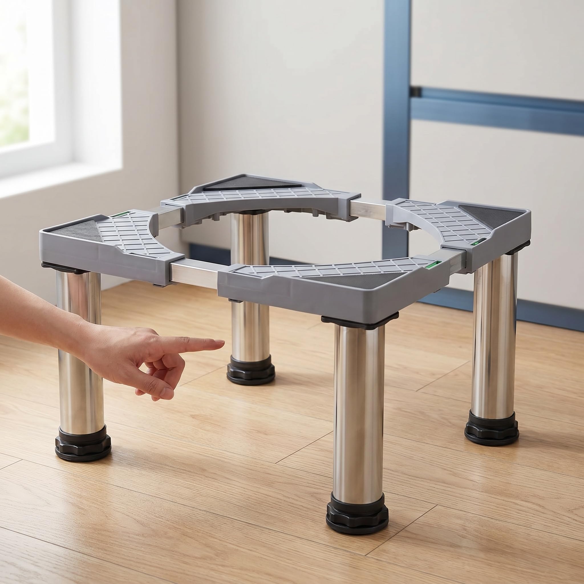 Soporte de pedestal ajustable para lavadora y secadora, a prueba de humedad, antivibración, se adapta a máquinas de 17 a 25 pulgadas, altura de 4/6/8/10 pulgadas, soporta estabilidad y ergonomía