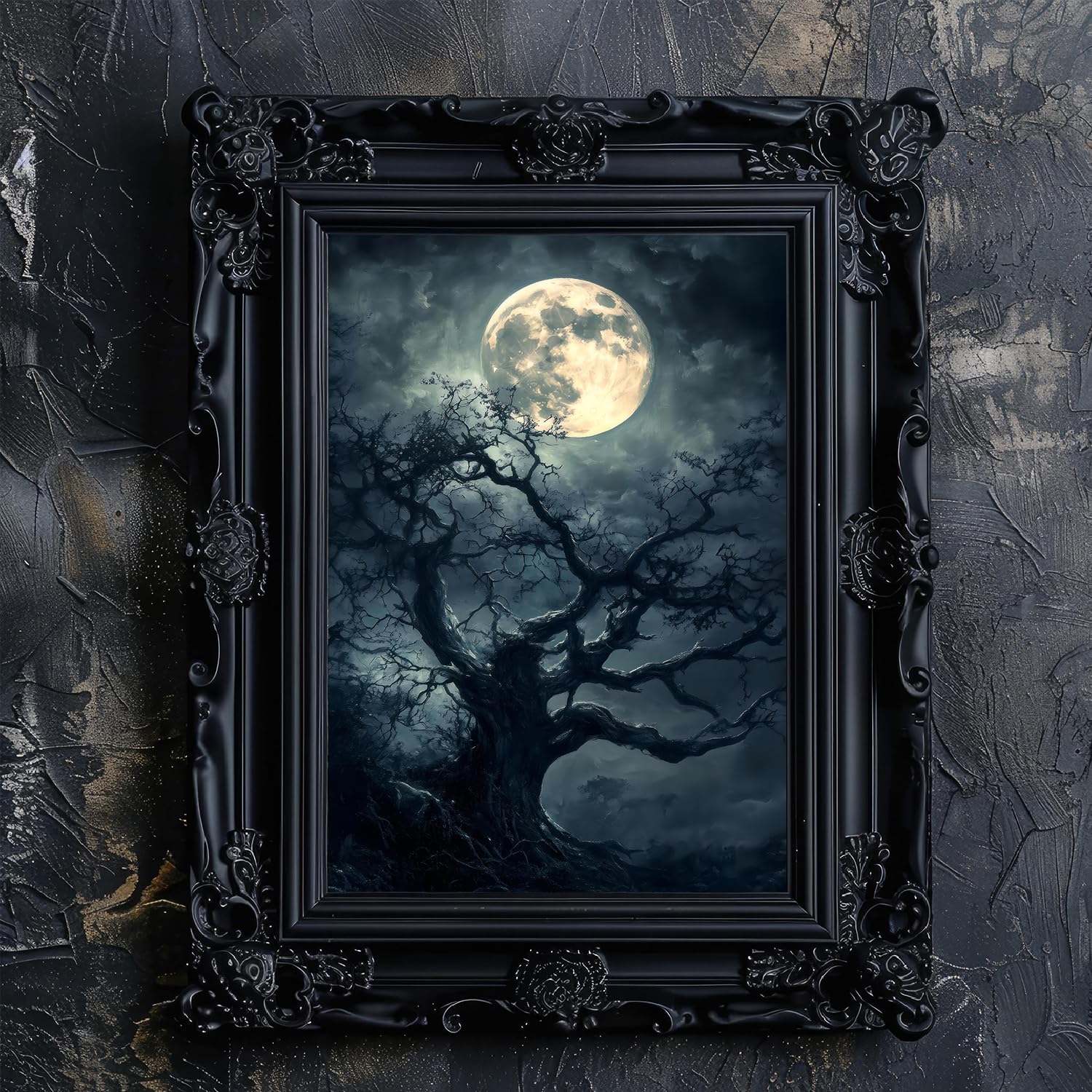 Amazon.com: Mastraxin Gothic Moon Landscape Wall Art Full Moon
