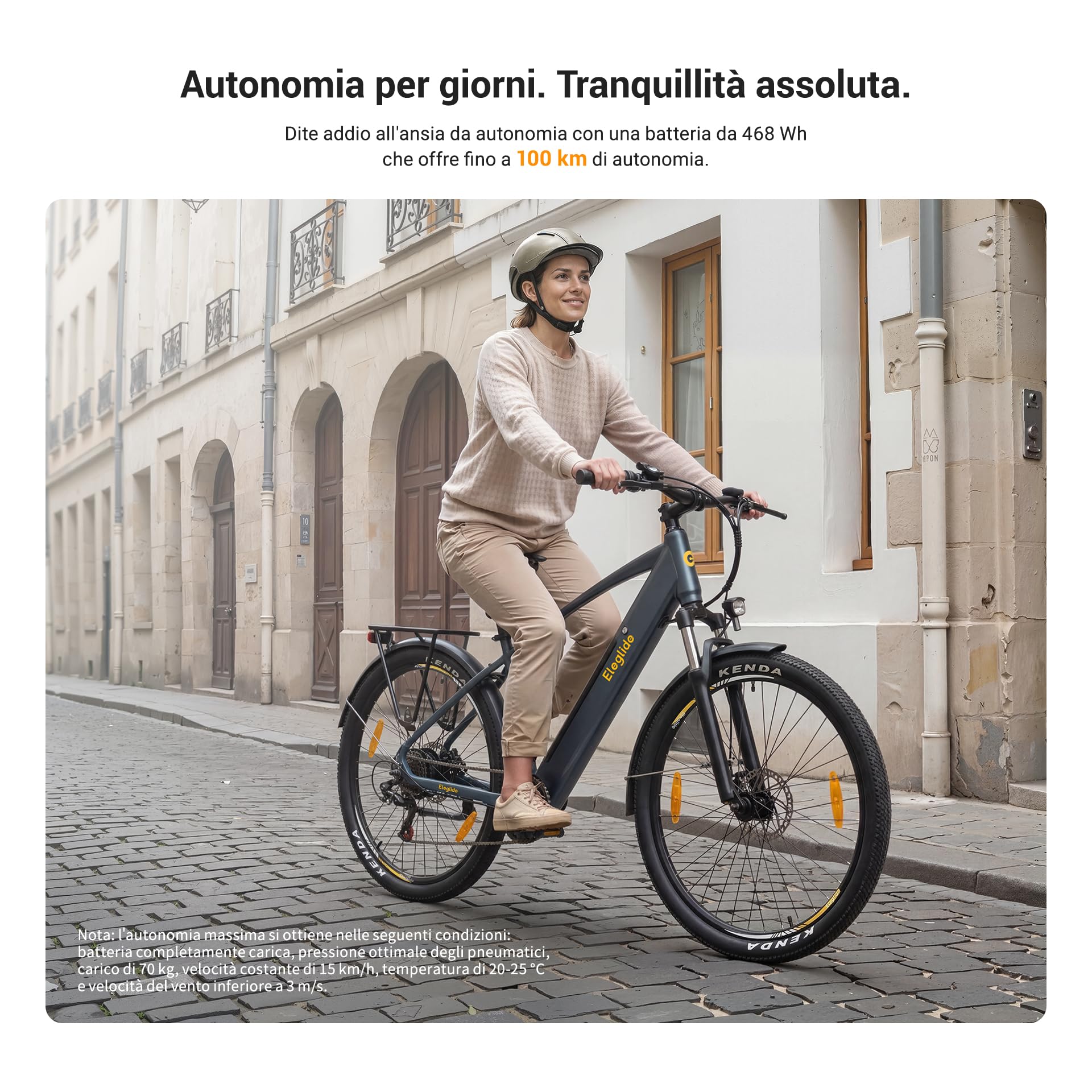 Eleglide Bicicletta elettrica, bicicletta elettrica T1, 27,5", da trekking, con batteria da 13 Ah, gamma lunga, 100 KM, motore da 250 W, Shimano a 7 ozze, per uomo e donna, freni a doppio disco