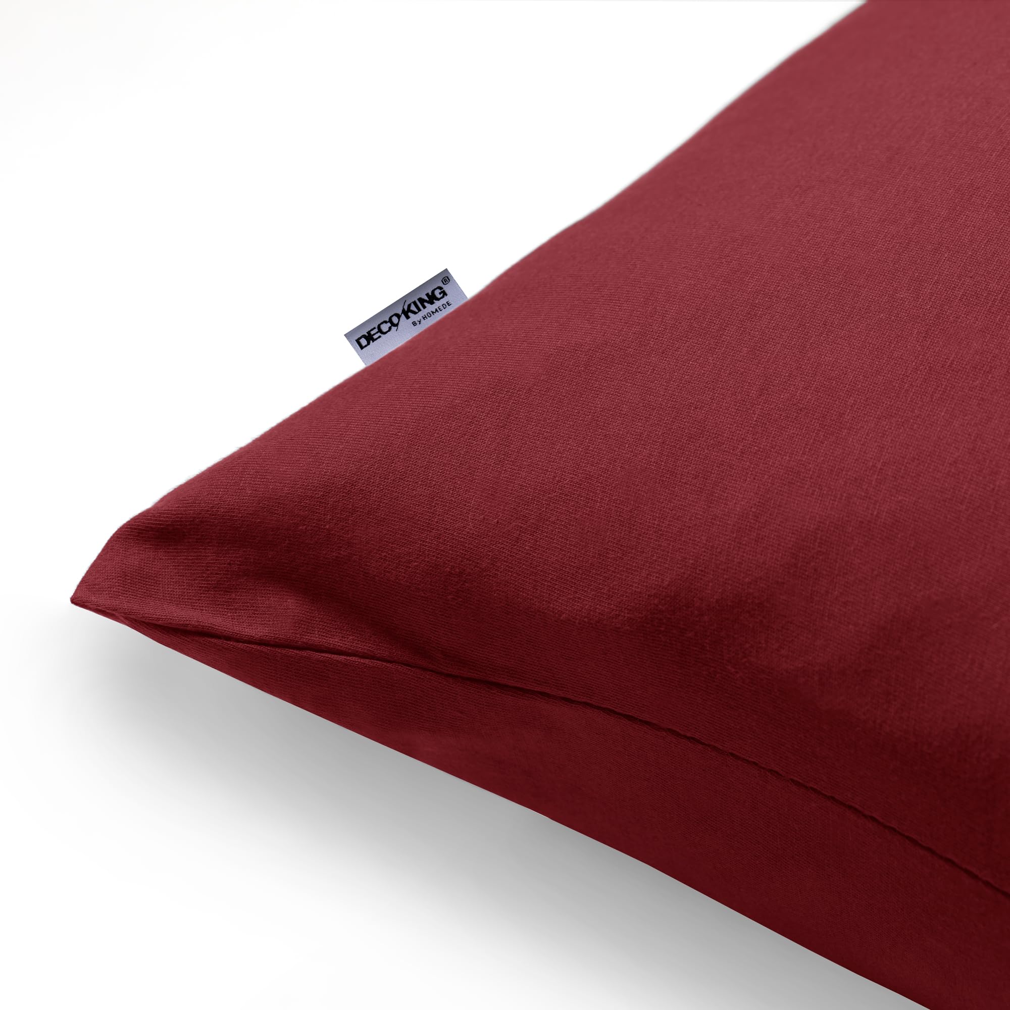 DecoKing 2 Pillowcases 20 x 120 cm Jersey 100% Combed Cotton Zip Bordeaux Amber, 120 x 20 cm, 2 Stück - Image 2