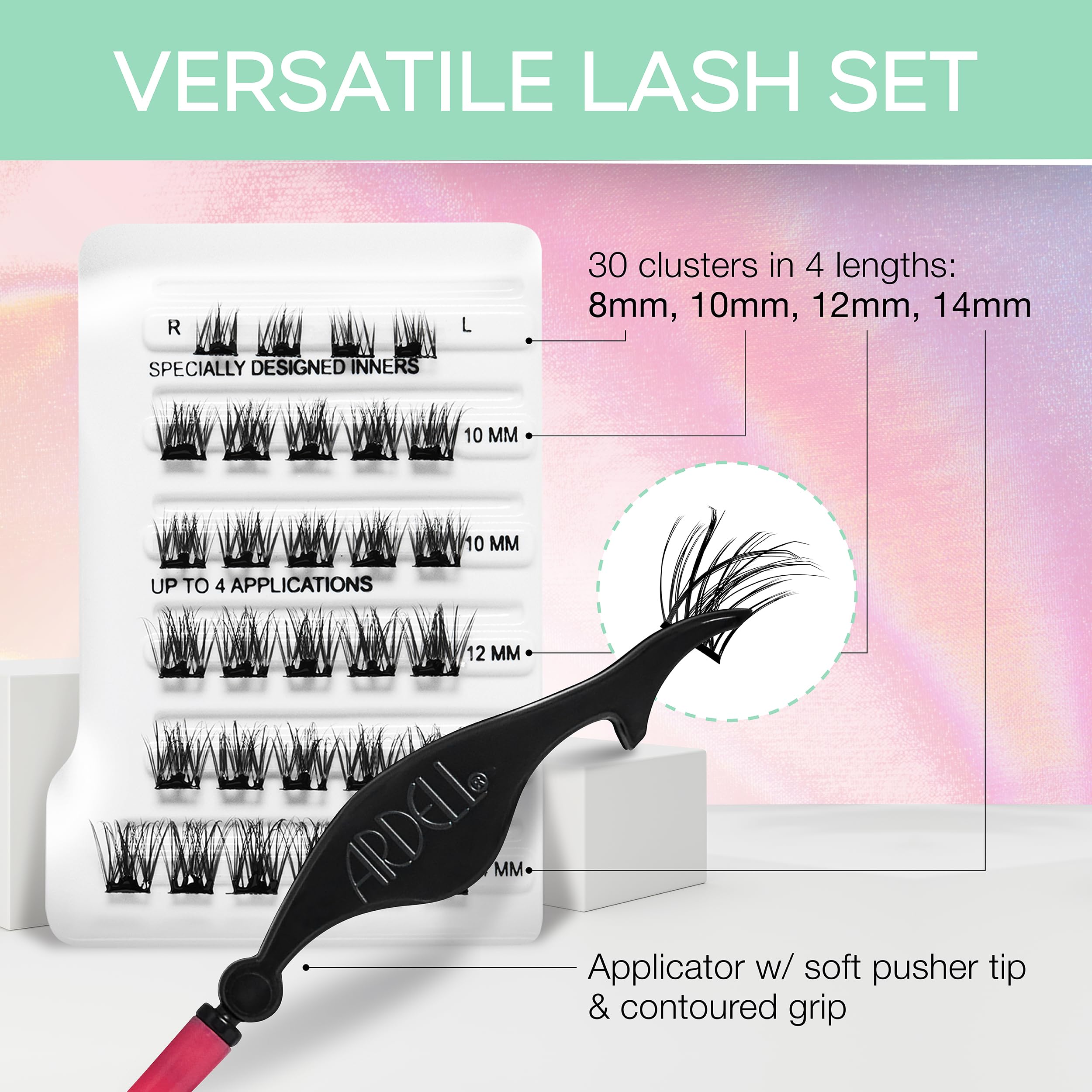 Ardell Press On Pre-Glued Underlash Eyelash Extensions, Faux Mink Volume Cluster Lashes Kit - Image 3