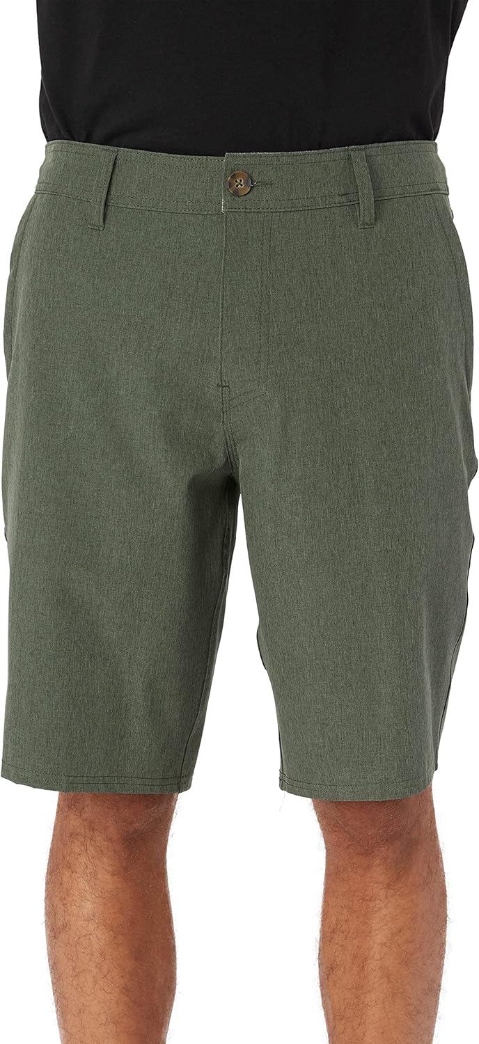 Mens Reserve Heather 21 Hybrid Shorts, Dark Olive, 33