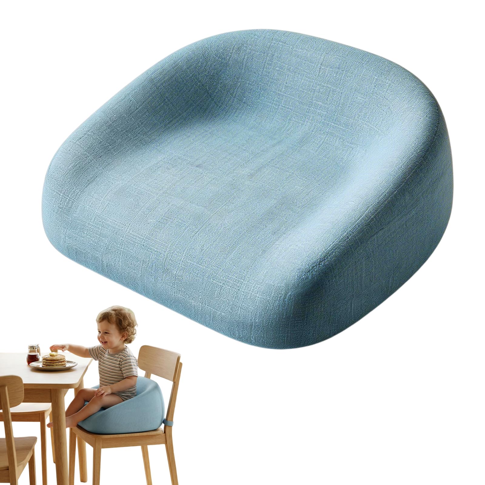 Coussin Rehausseur Chaise Enfant, Enfant Réhausseur Enfants Chaise, Rehausseur De Siège, Lavable, Démontable, Hauteur 6 À 8 Cm Pour Les Repas Des Jeunes Enfants, Bleu