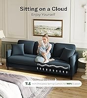 Vista 3 de 83" Couches for Living Room, Comfy Sofas for Living Room, Teddy Sofa Couch, Tool-Free Setup Loveseat Sofa, All-Wood Love Seat Couches, Small Couch 2