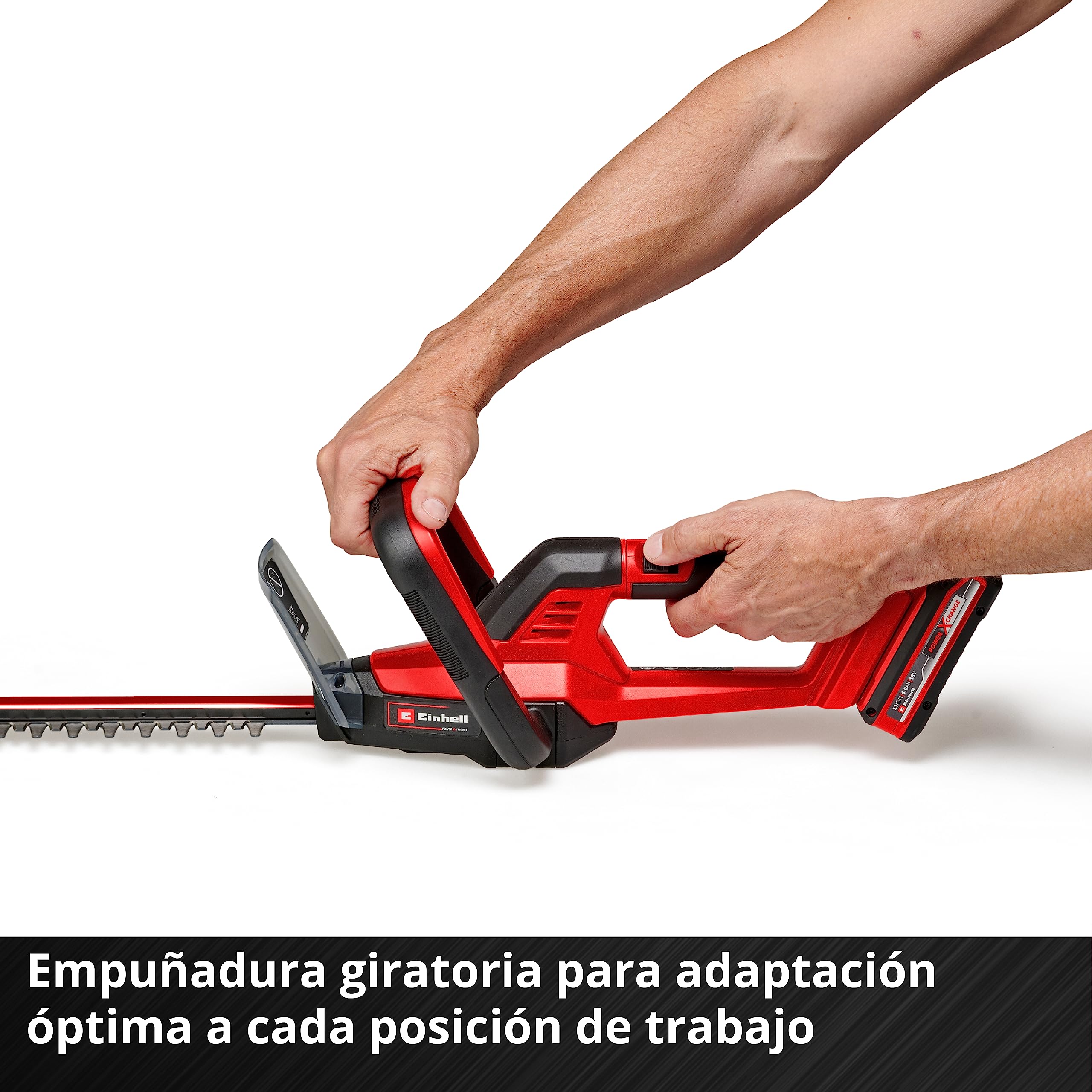 Einhell Recortasetos con batería GC-CH 18/50 Li-Solo Power X-Change (Iones de Litio, 18V, Engranaje metálico, Cubierta de Cuchilla de Aluminio, Incl. carcaj, sin batería ni Cargador)