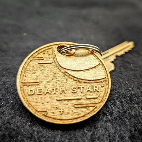 Miniatura 2 de DEATH STAR Wood Keychain Laser Engraved  Inspired by Starwars Planets  Great Sci Fi Key Chain Gift Idea!