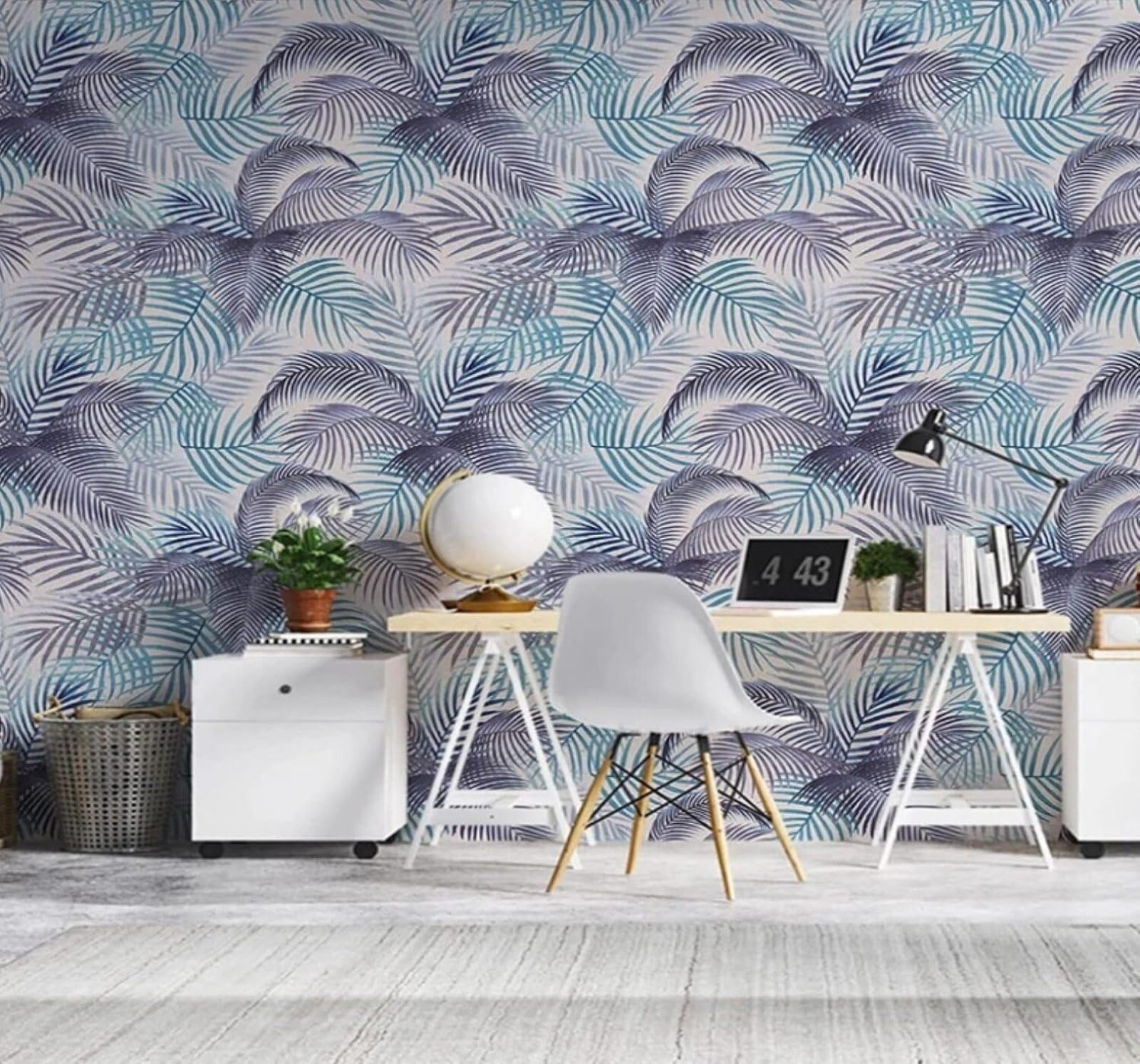 XLMING Simple Hand Drawn Tropical Purple Leaves 3D Wallpaper Luxury Home Dining Decor Paste Sofa Living Room The Wall for Bedroom Mural-400cm×280cm