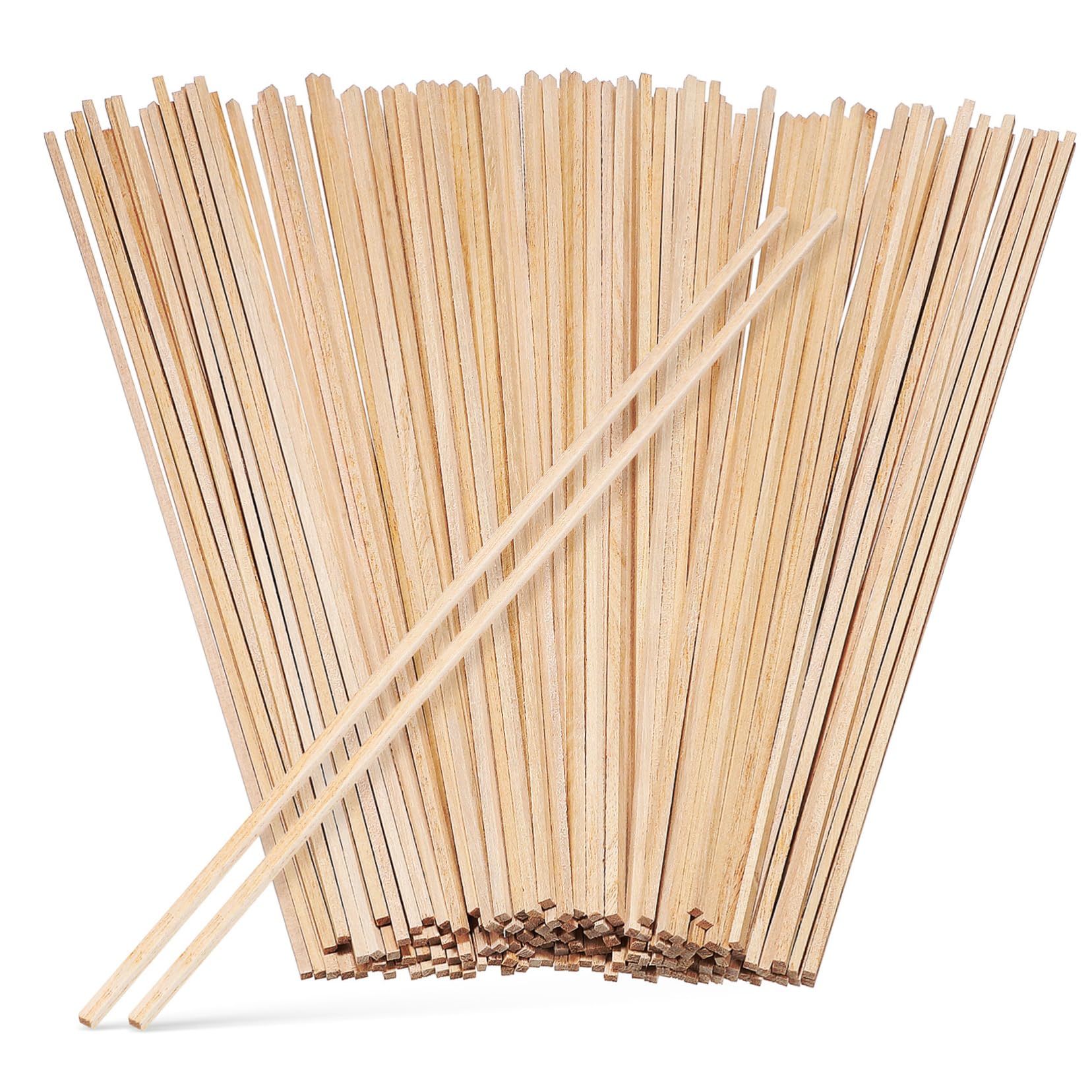 KOCKSHION 100Pcs Square Dowels Unfinished Craft Sticks Wood Strips for DIY Projects Versatile Crafting Materials for Art Models and Home Decor